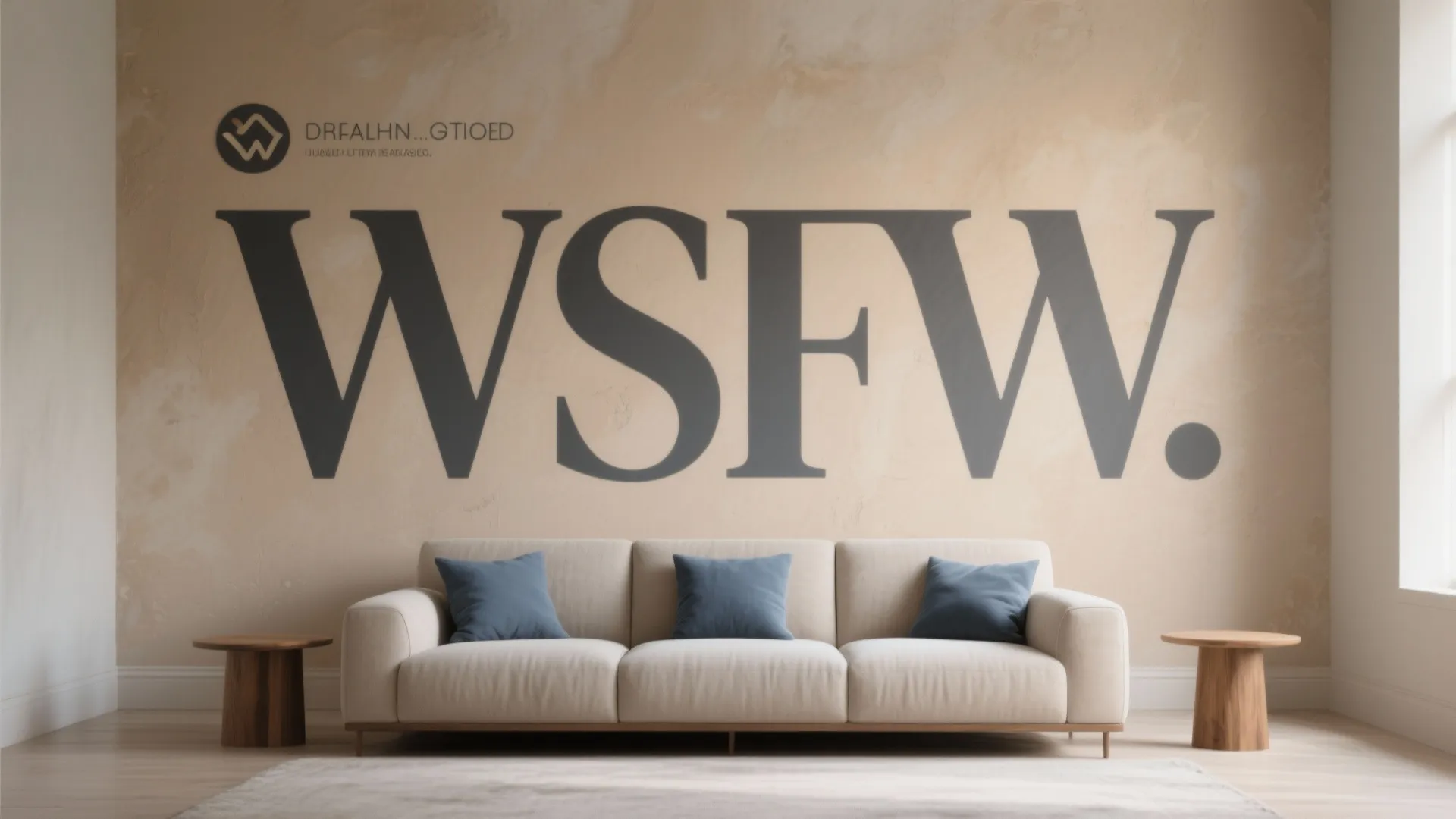 Oversized typographic mural for a statement wall