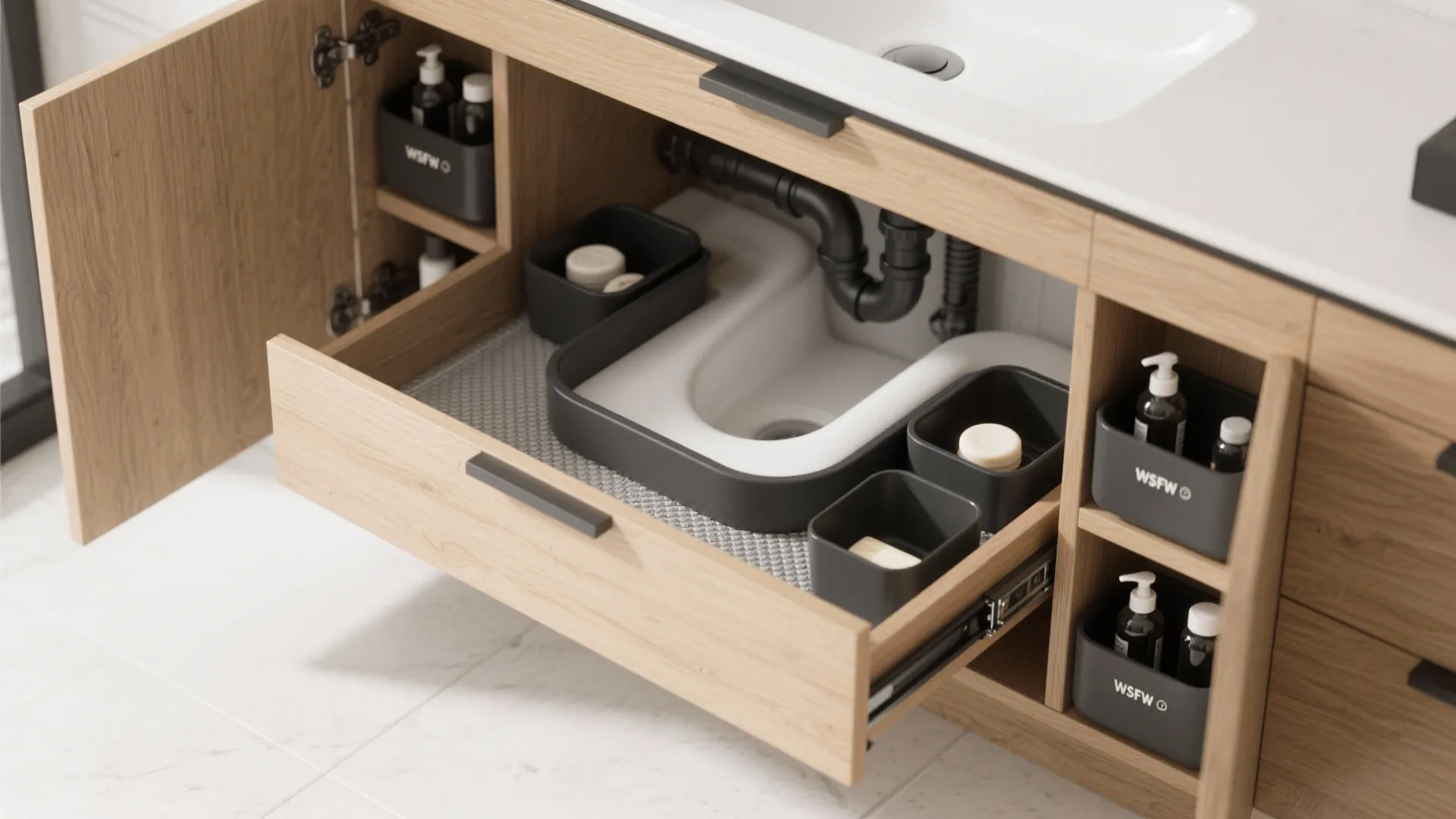 Under-Sink Pull-Out Cupboard with U-Shaped Storage