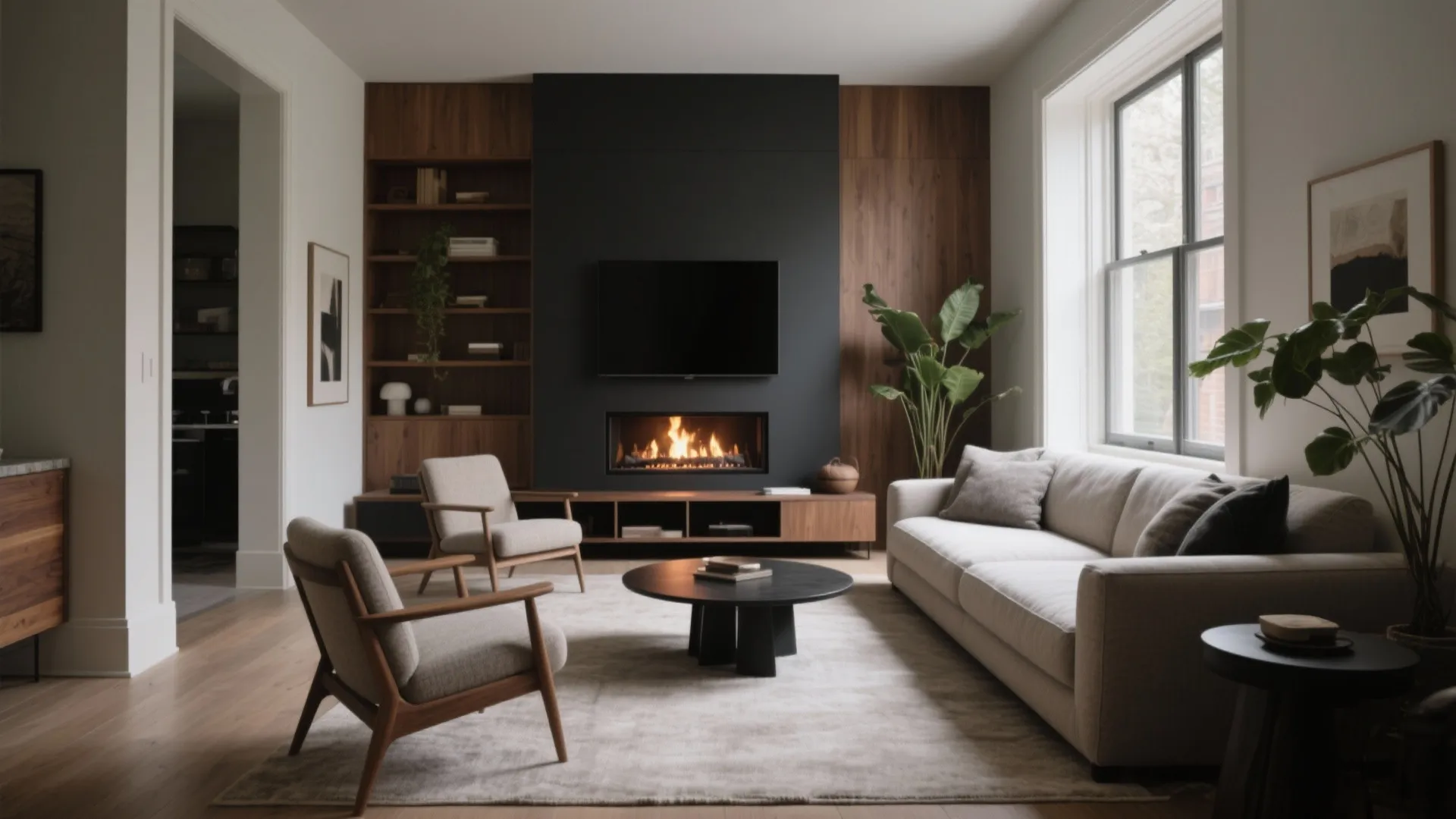 U-shaped comfort in narrow rooms: sofa + two chairs