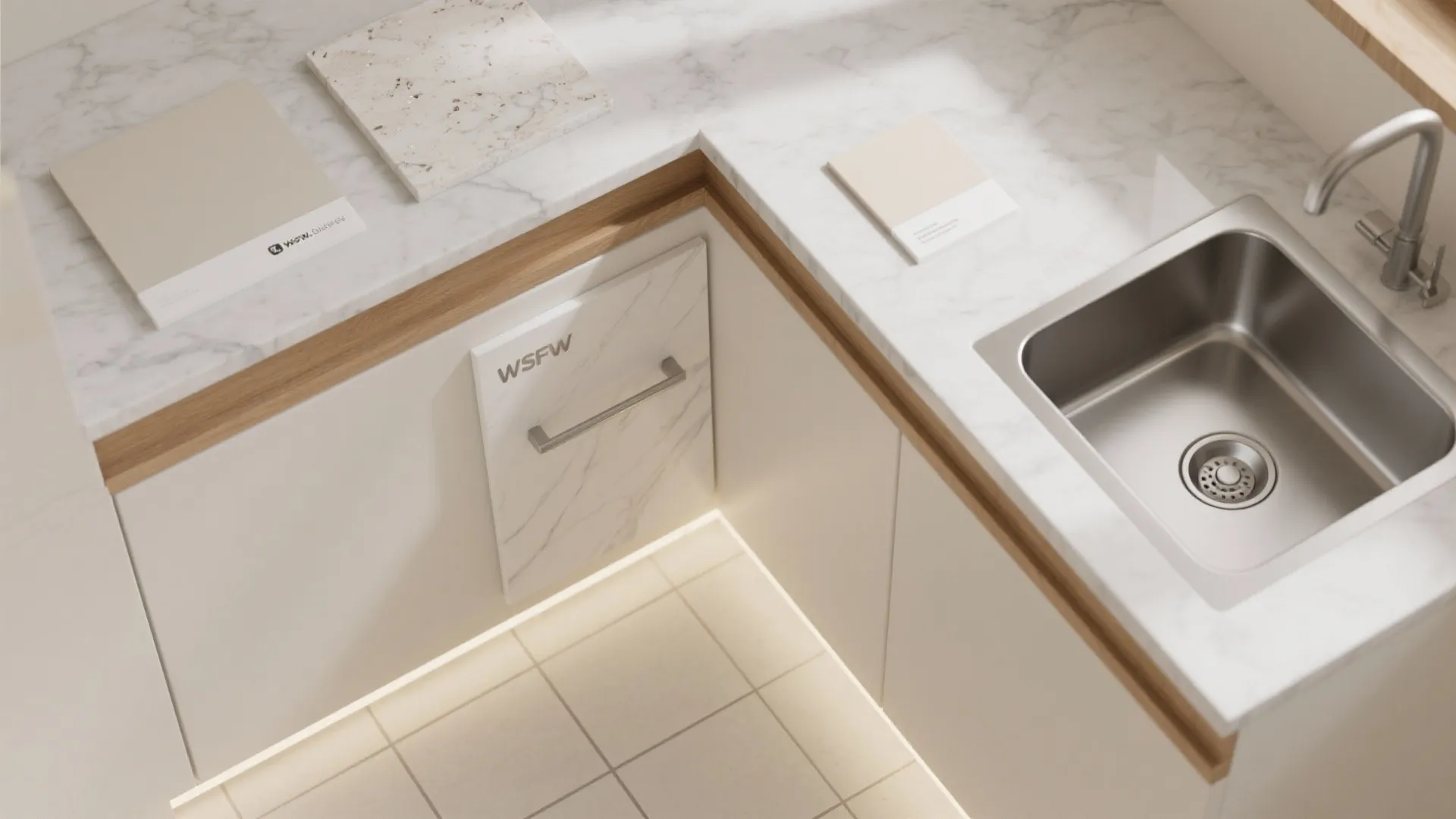 U-Shaped Micro Laundry With Corner Sink