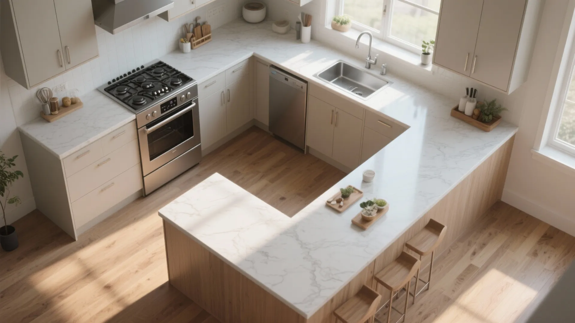 5. U-Shaped Countertops