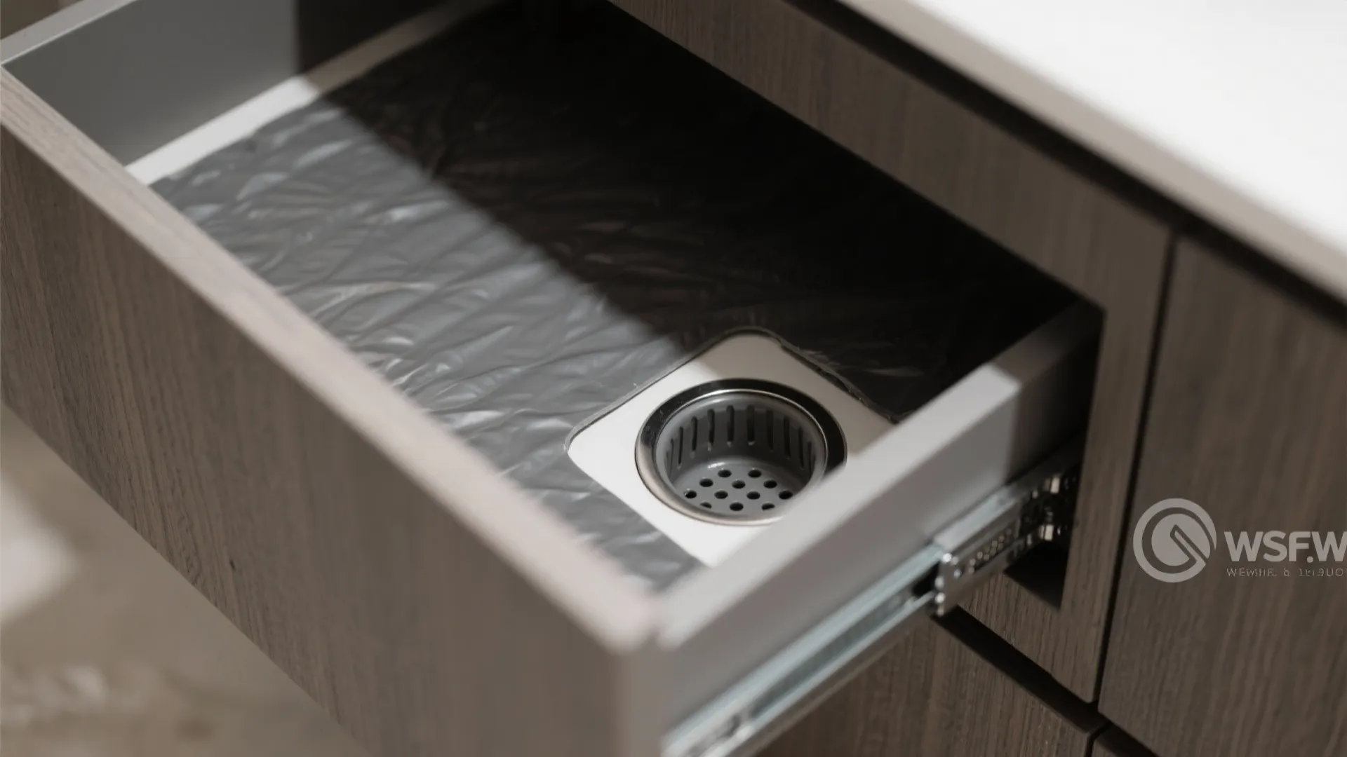 2) Integrated basin with under-sink pull-outs