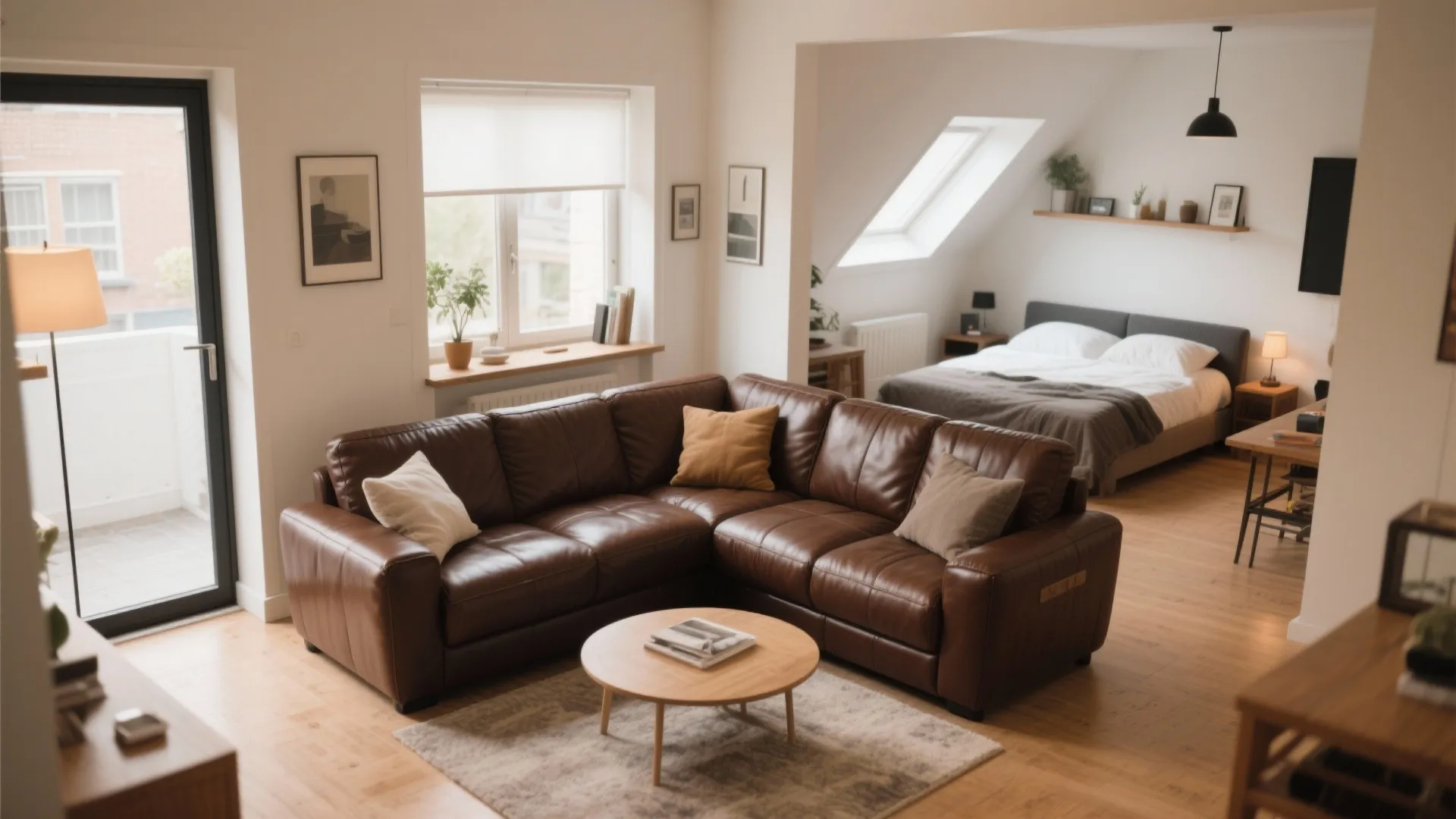 Leather Sectional for Multi-Function Spaces