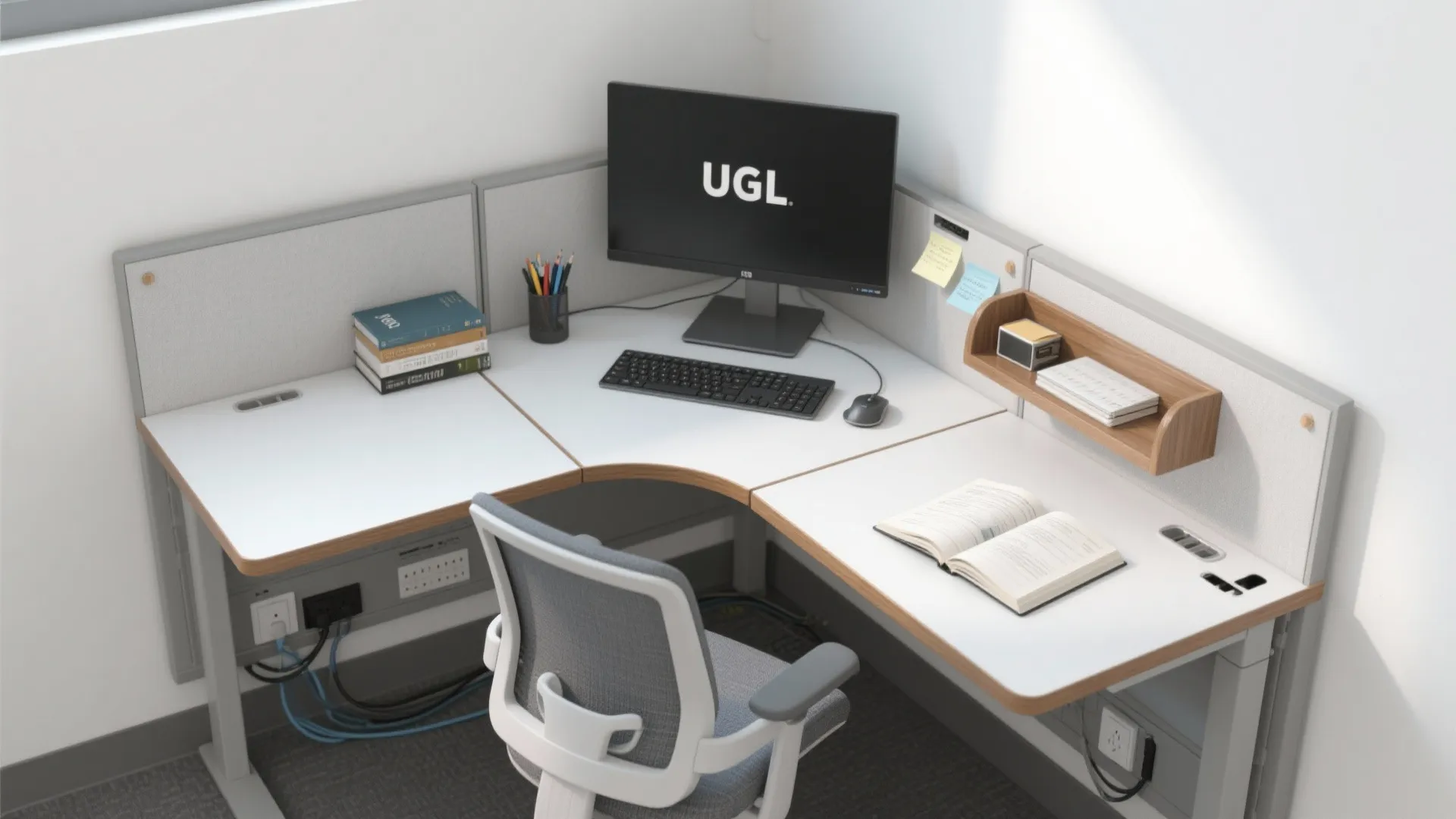 L-shaped micro workstation that works as hard as you do