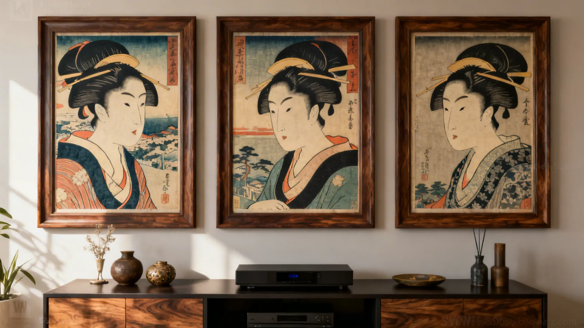 4. Ukiyo-e Inspired Triptych