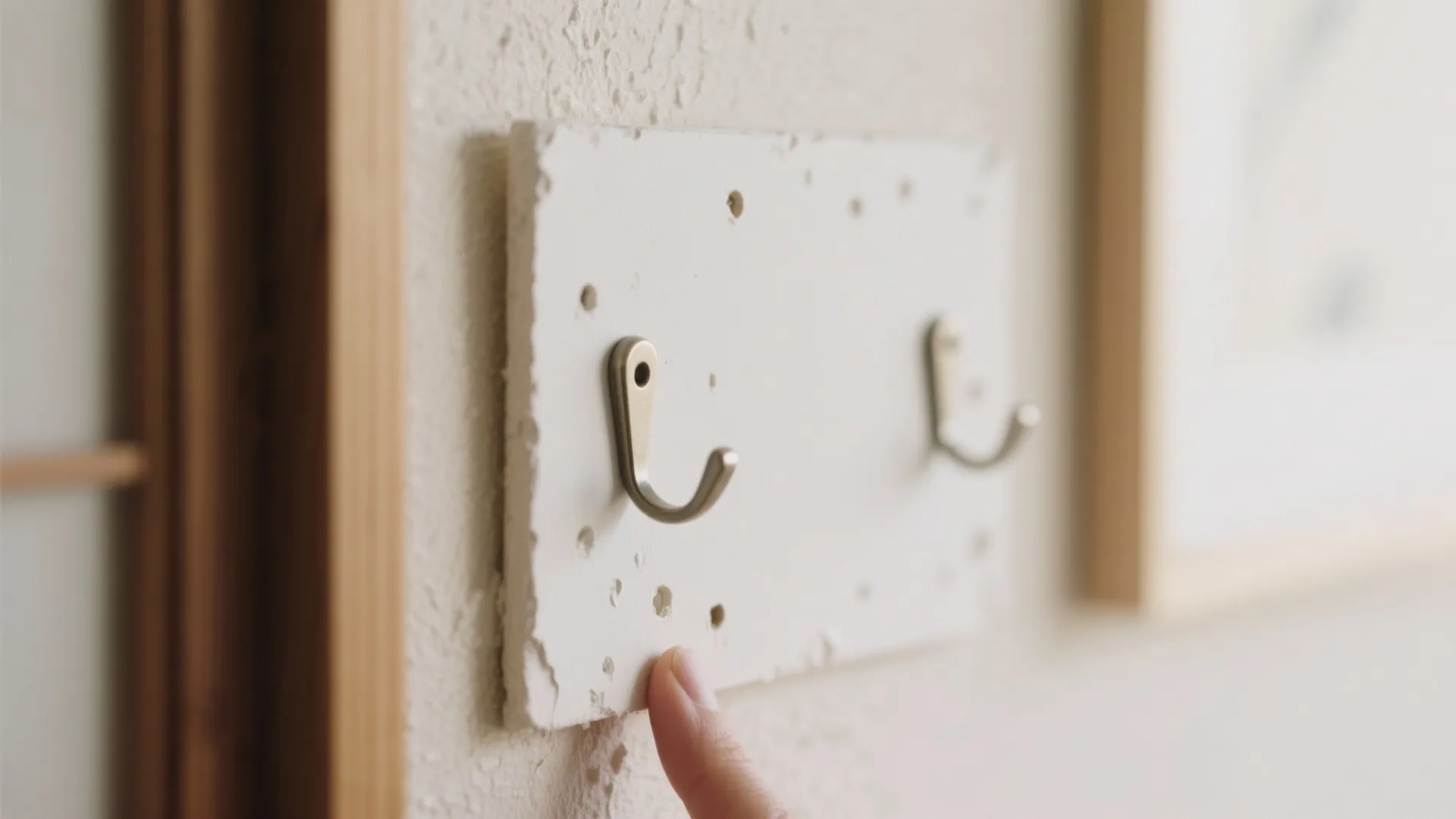 賃貸OKの極細ピン＆石膏ボードフックで最小限の傷（東京小戸型）