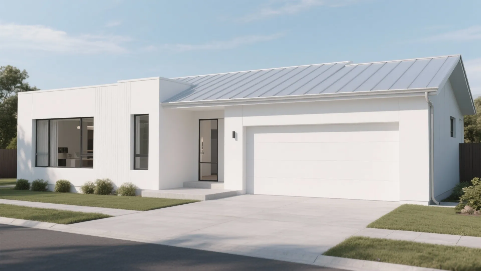 3. Ultra White with Pale Gray Trim for a Modern Minimalist