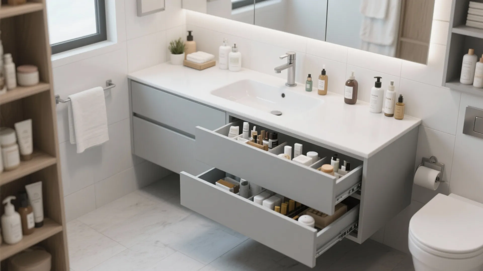 Under-basin Drawer System