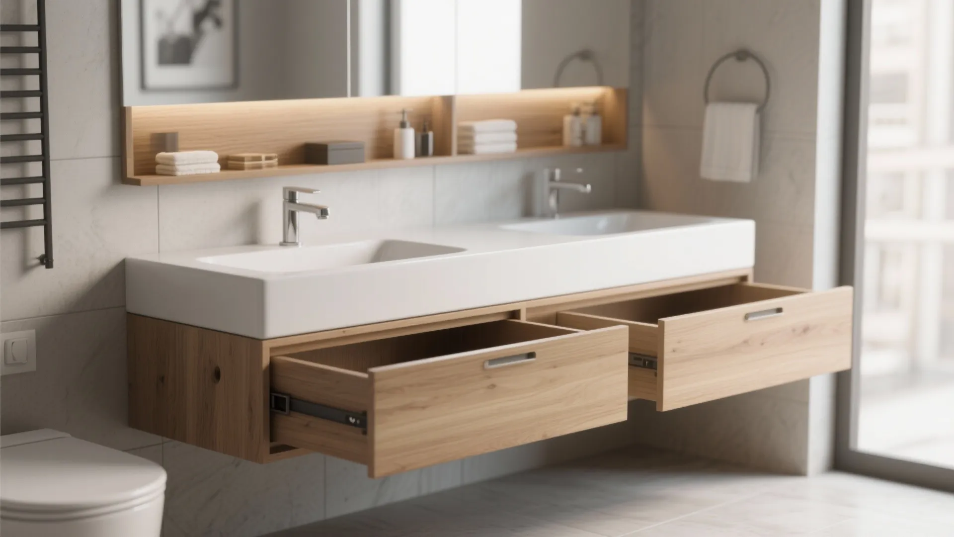 Counters with under-basin storage