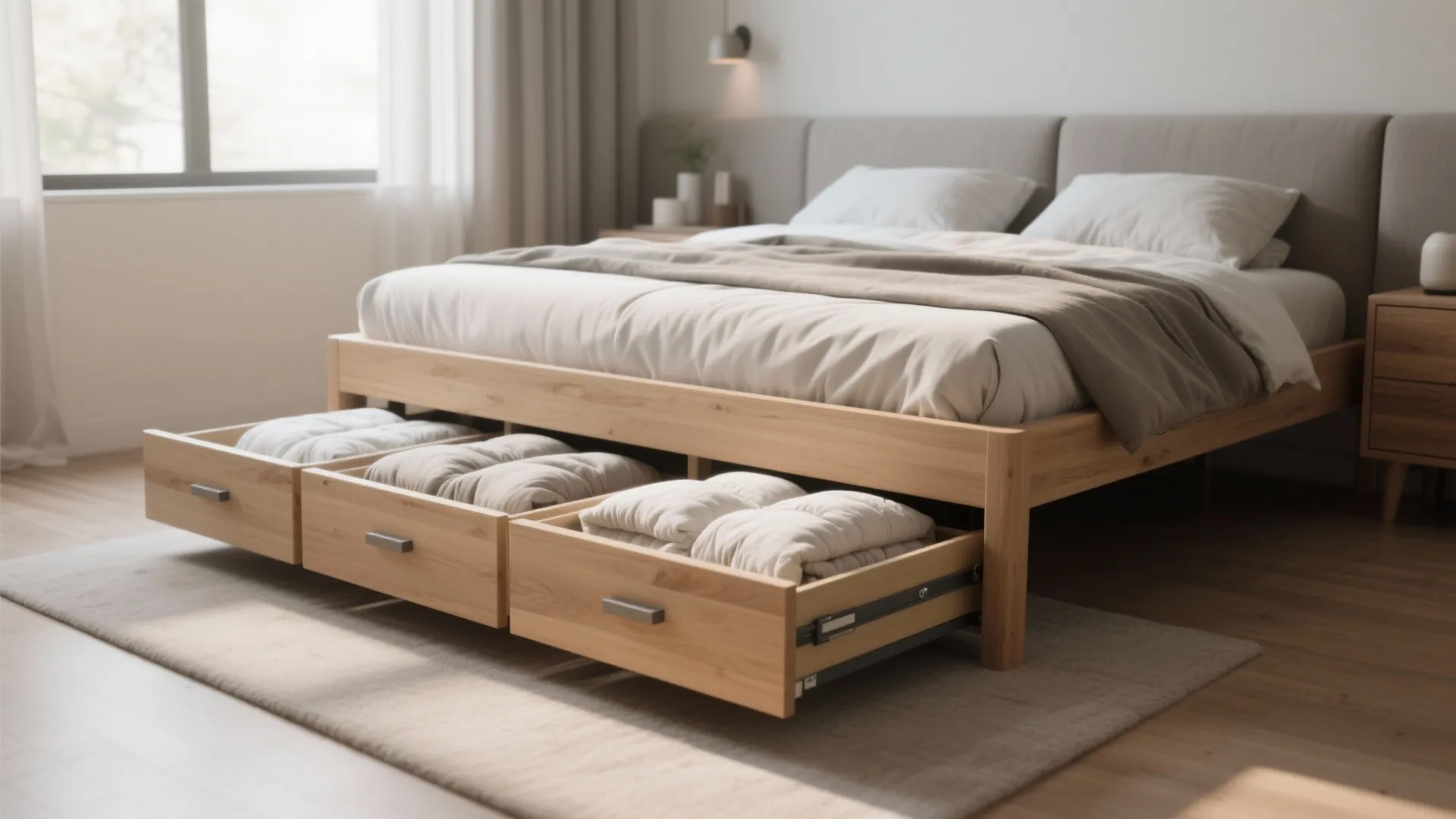 2. Under-bed drawers and rolling bins