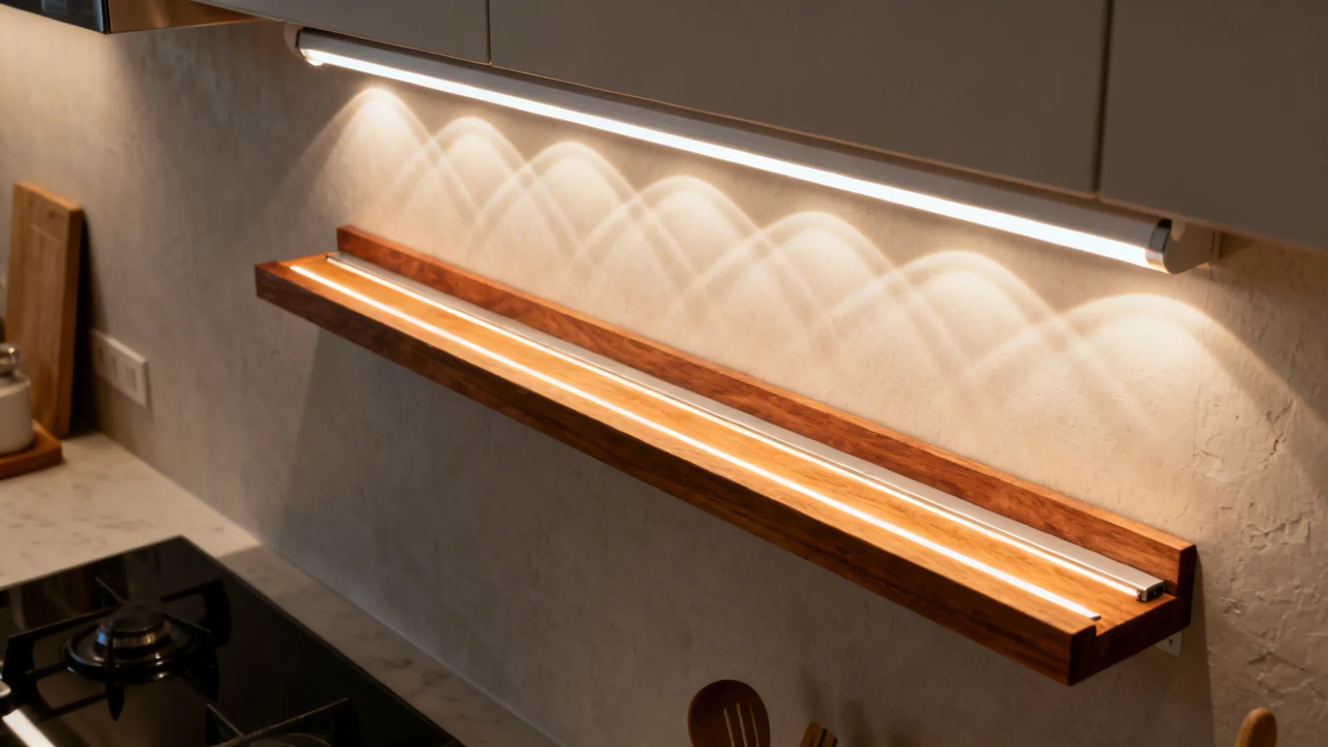 Wave-Lit Shelving and Under-Cabinet Grazing