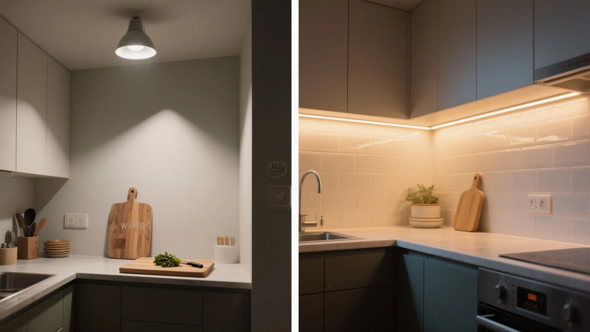 2) Under-cabinet LEDs that disappear—but work hard