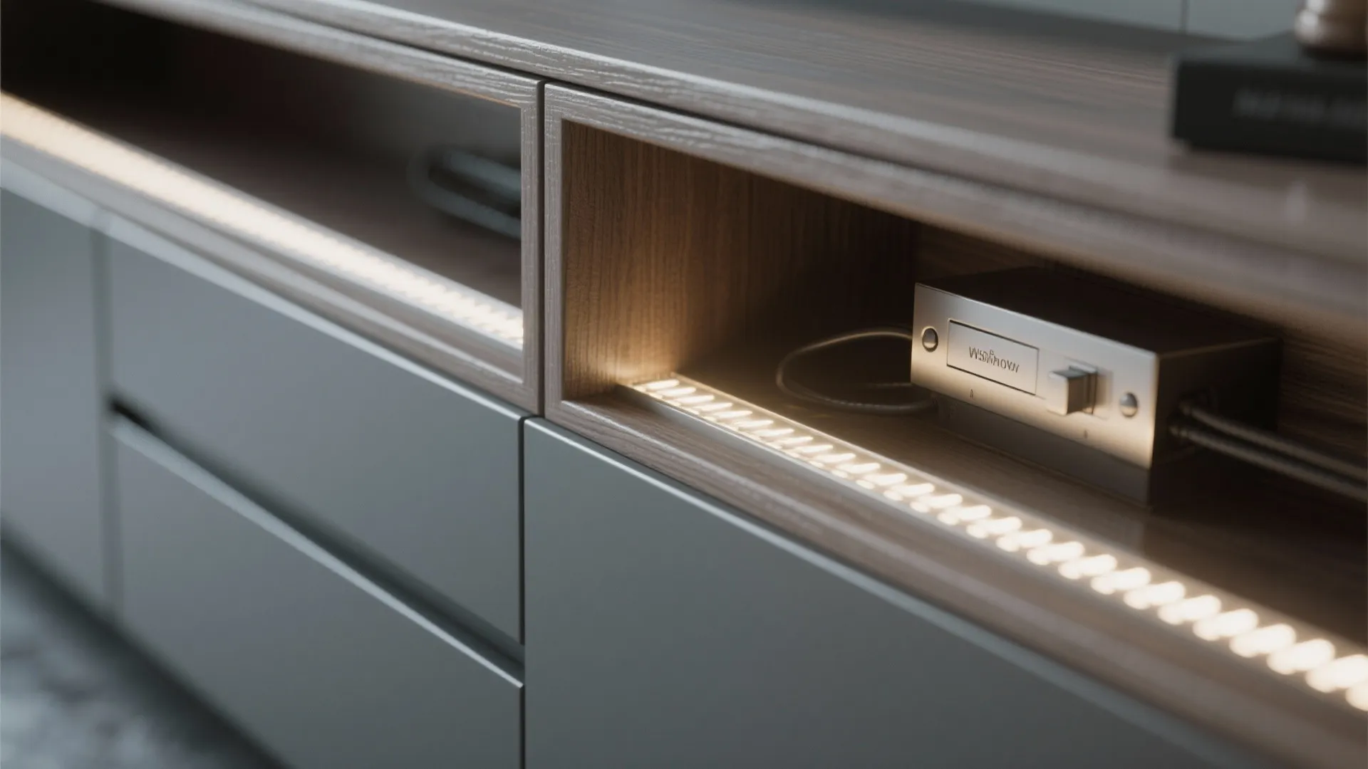 Perimeter Storage + Slim Console Dining