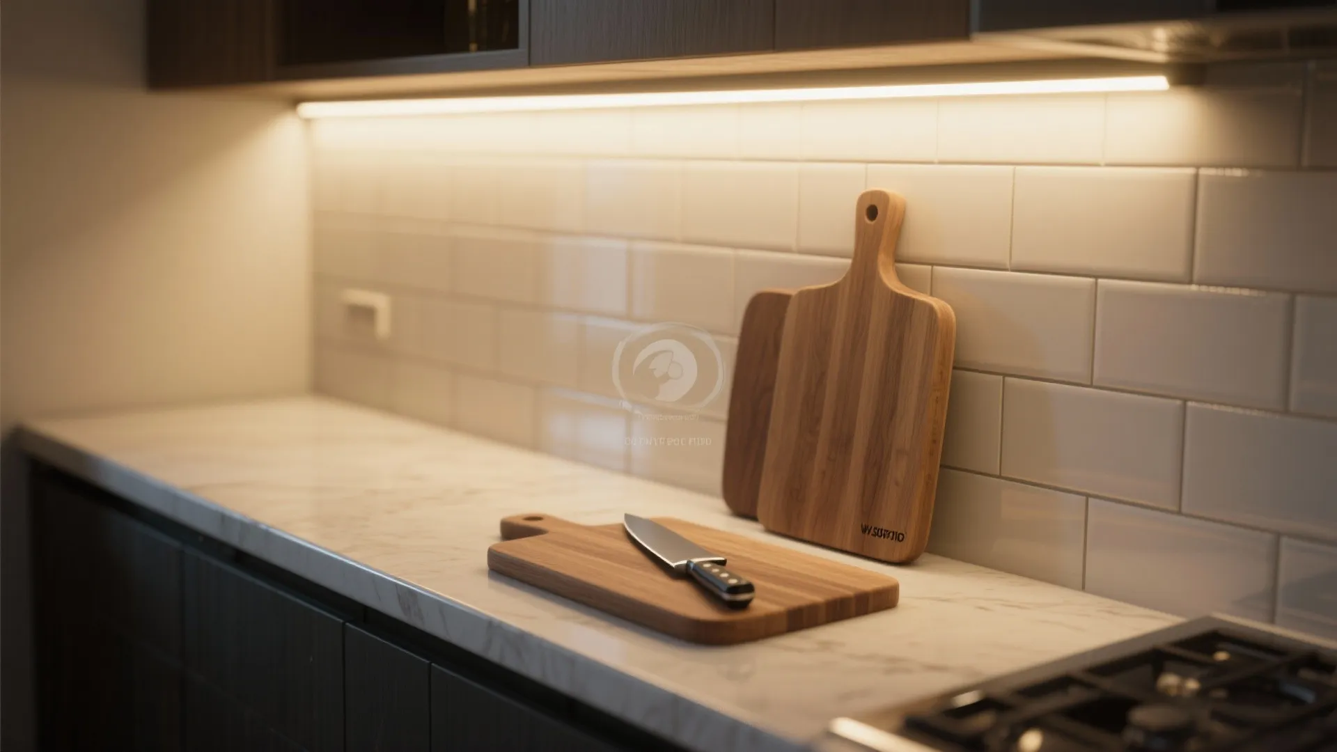 2. Under-cabinet LEDs for clean, even task light