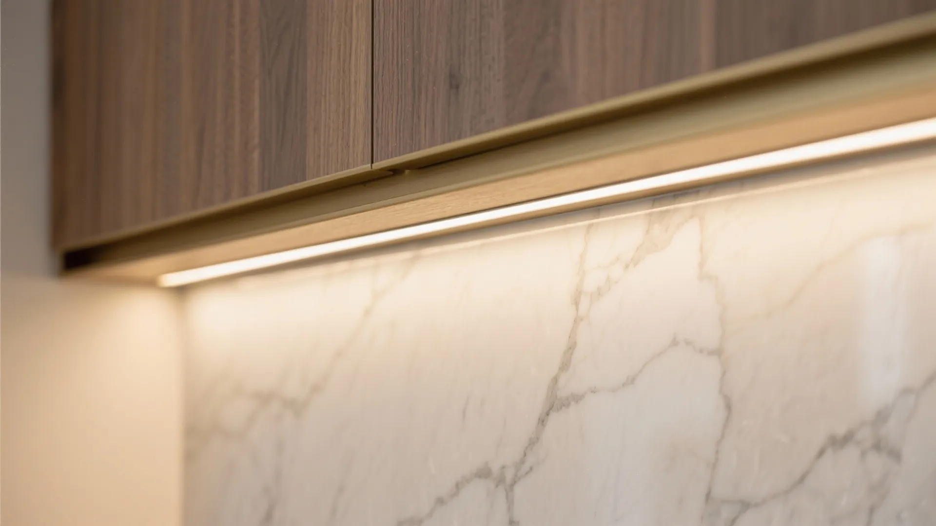 Layered lighting that flatters marble and wood