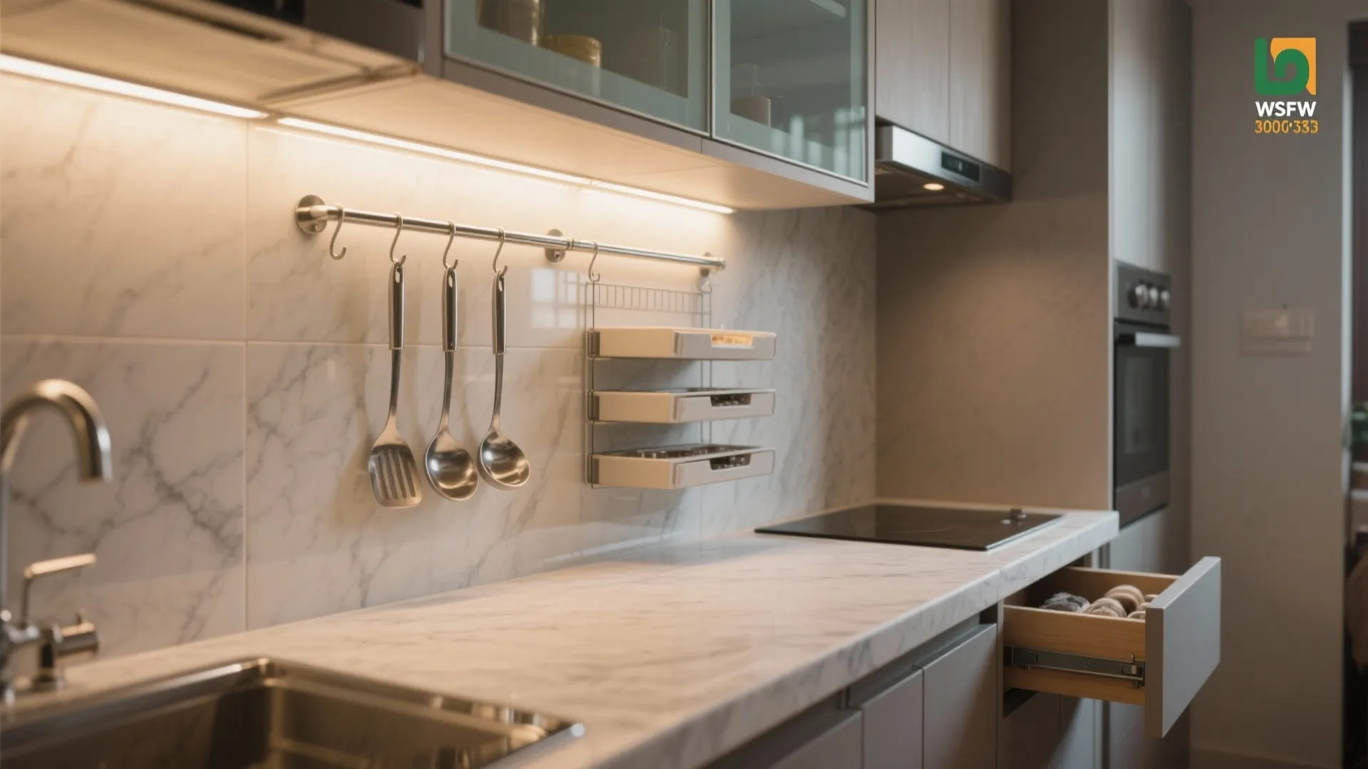 Under-Cabinet Lighting and Smart Storage