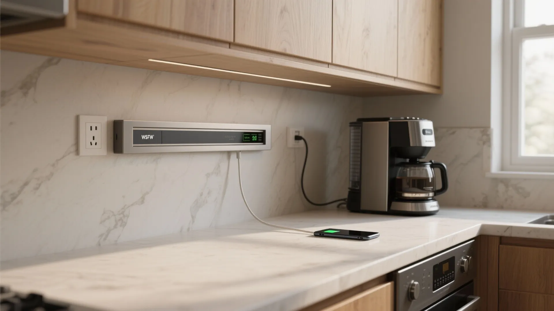 1. Under-cabinet strip outlets