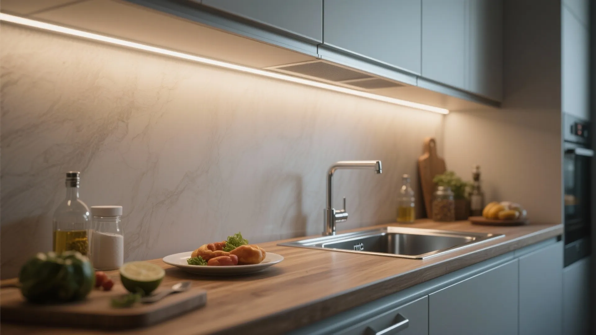 3. Under-cabinet task lighting for multilayered function