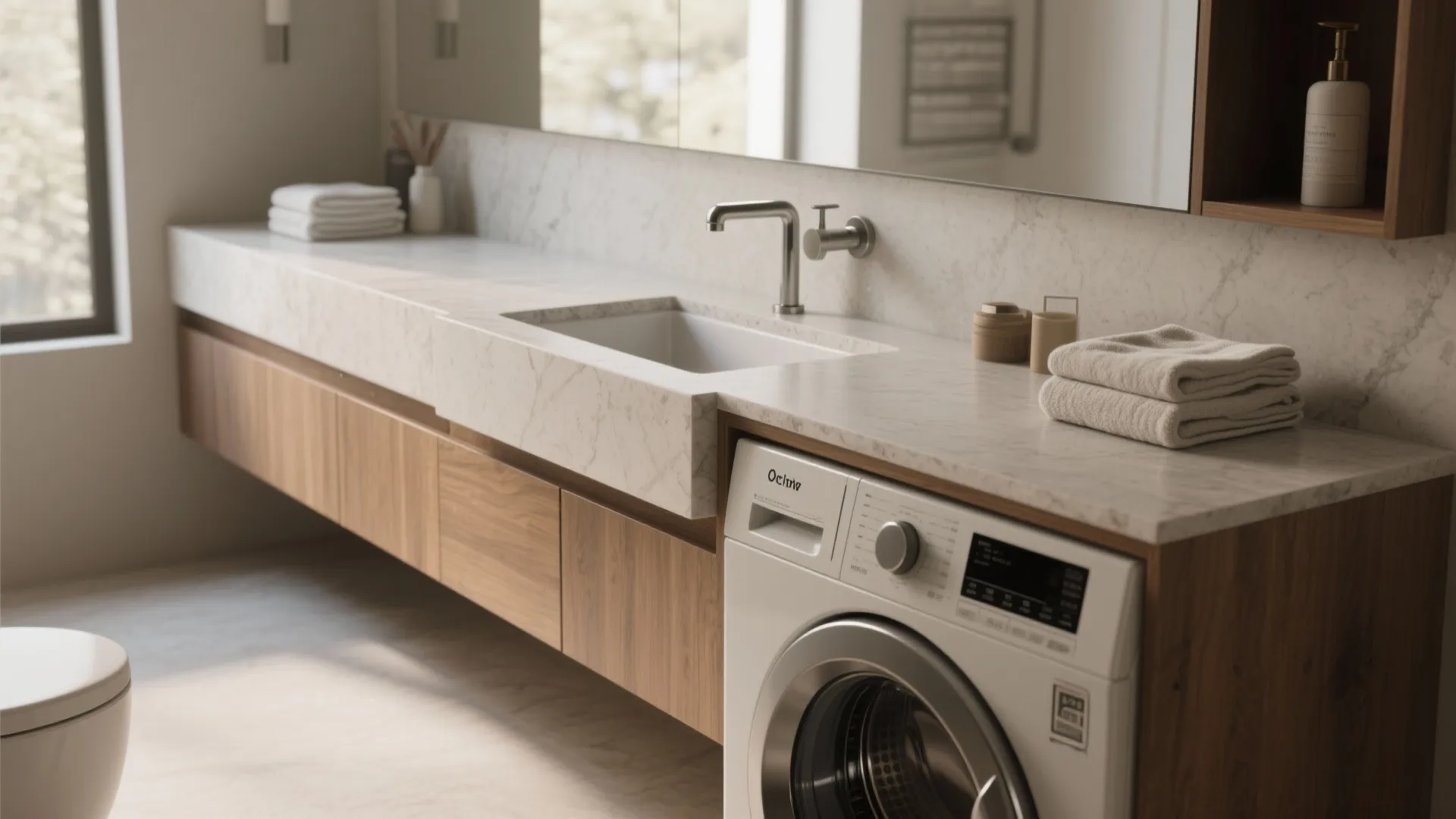 2. Under-counter laundry next to the sink