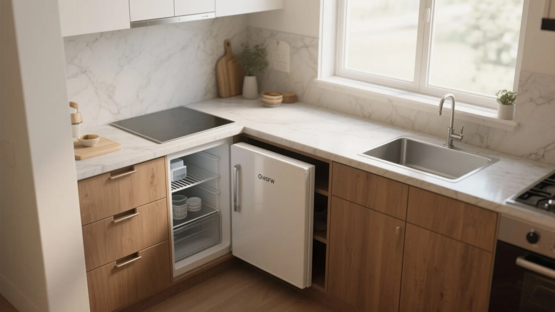 1. Built-in under-counter fridge