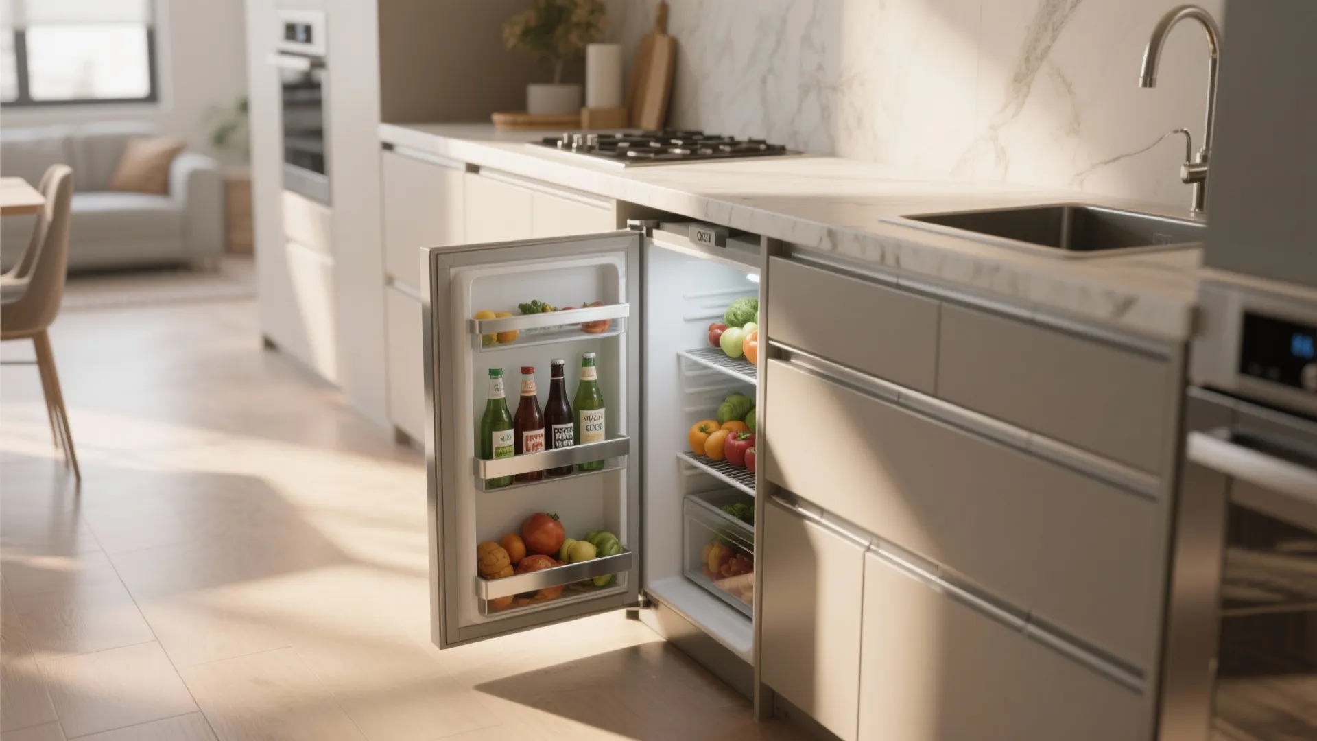 2. Under-counter refrigerators: secret storage that stays out of sight