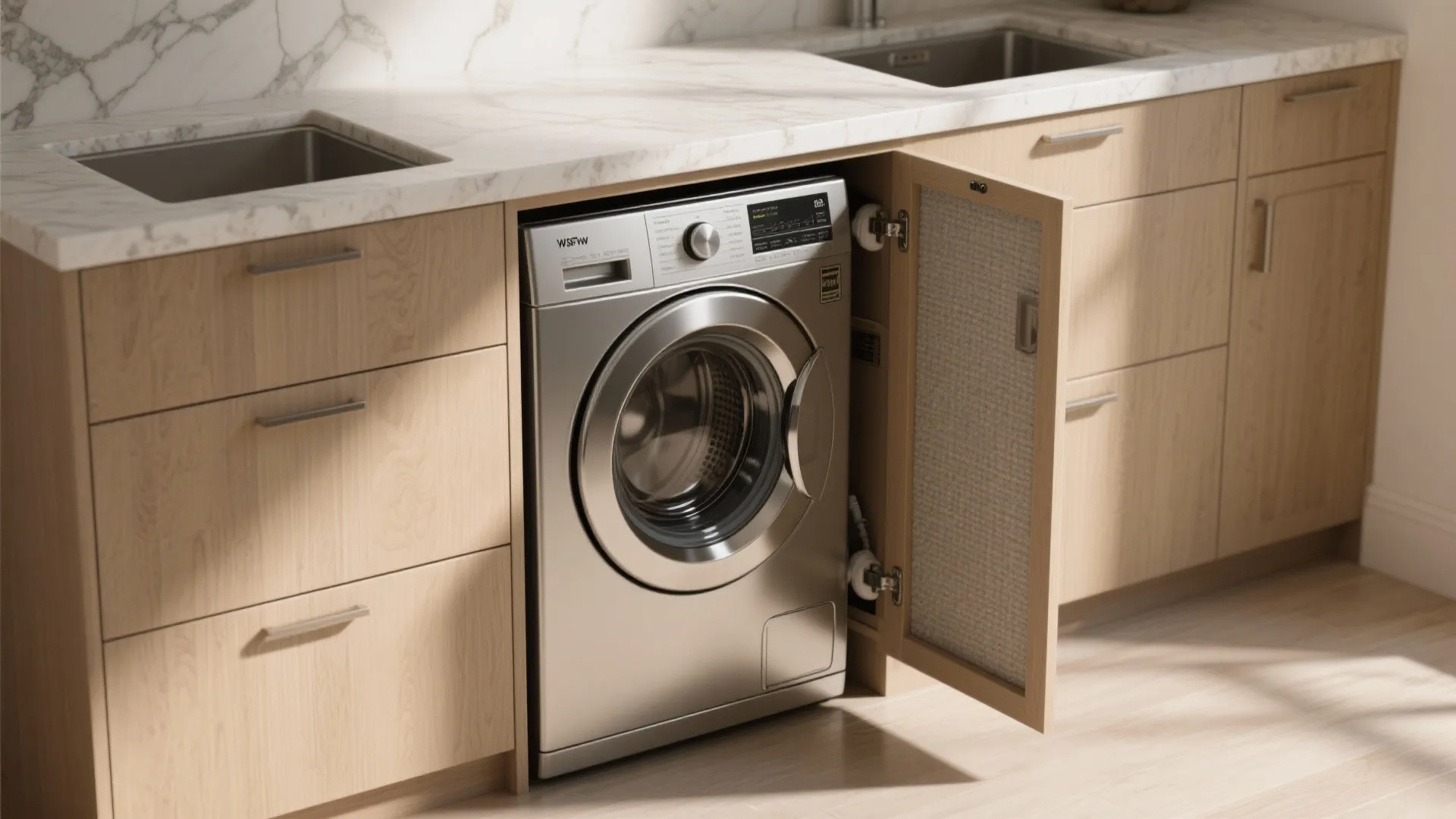2. Hide a front-load washer under the counter