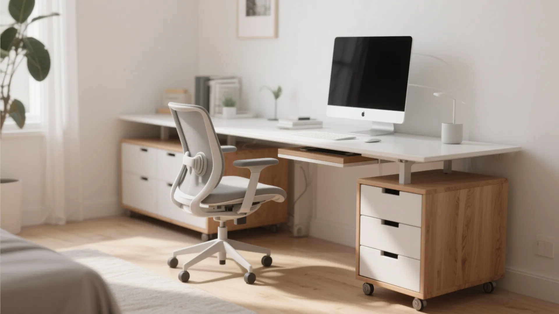 2. Under-desk rolling drawers