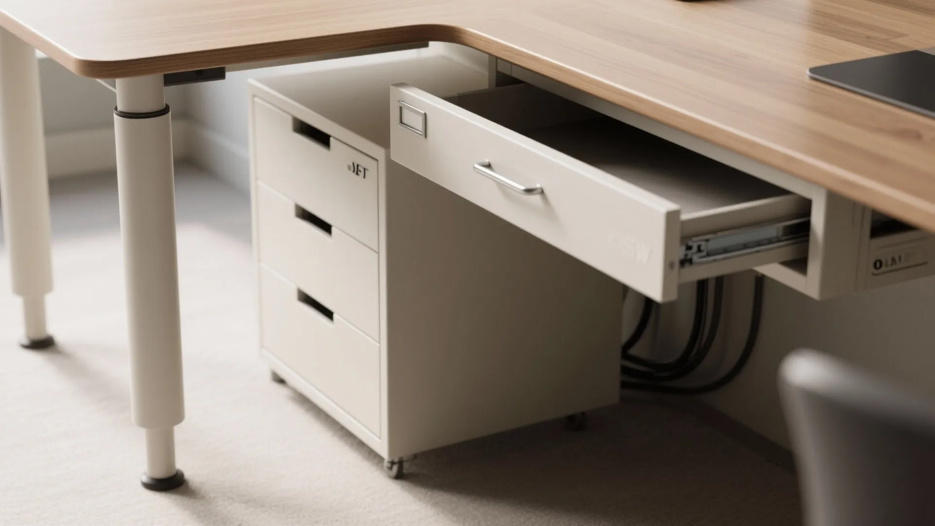 3. Integrate Storage Into the Desk Footprint