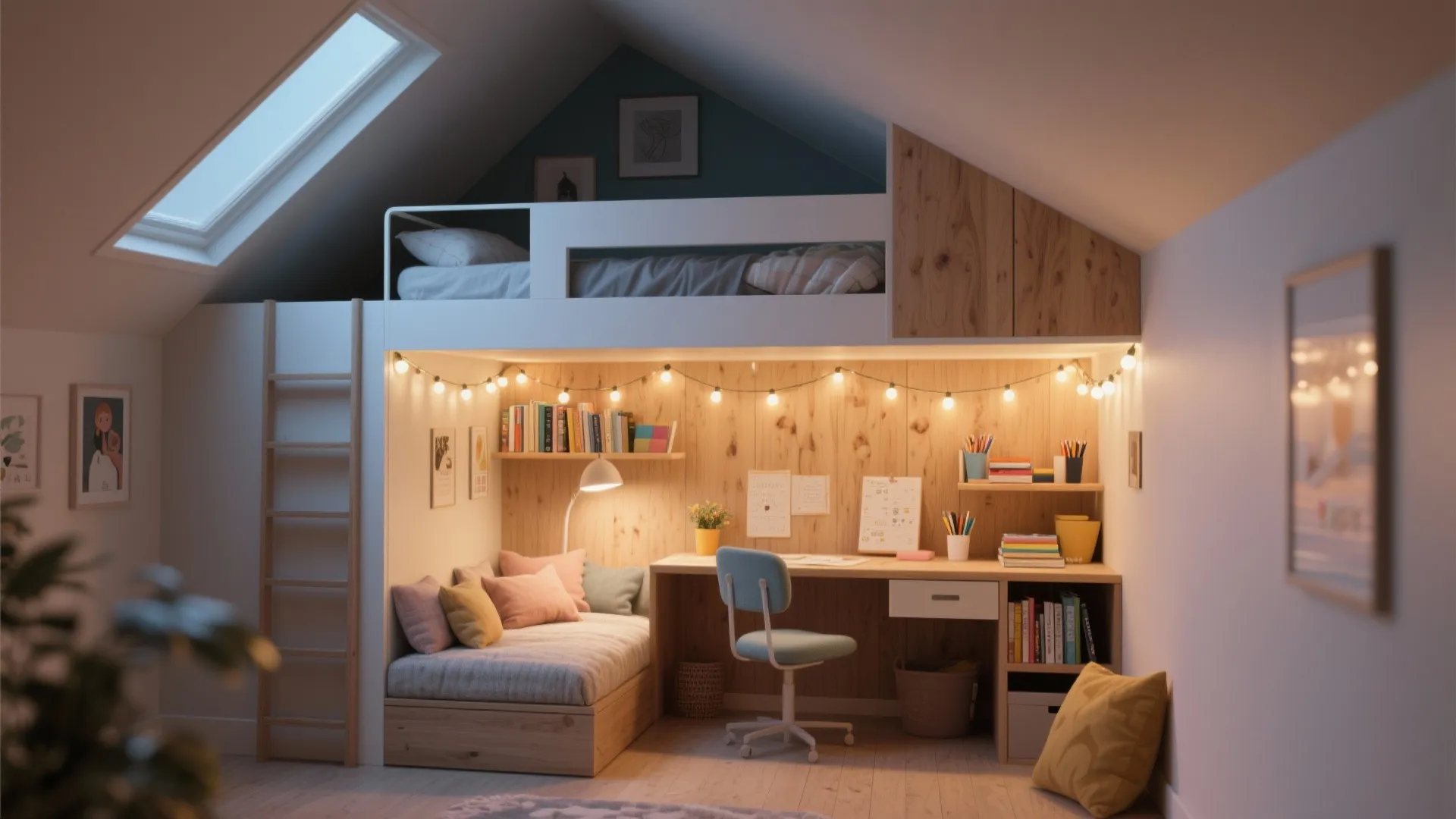 Under-loft study nook