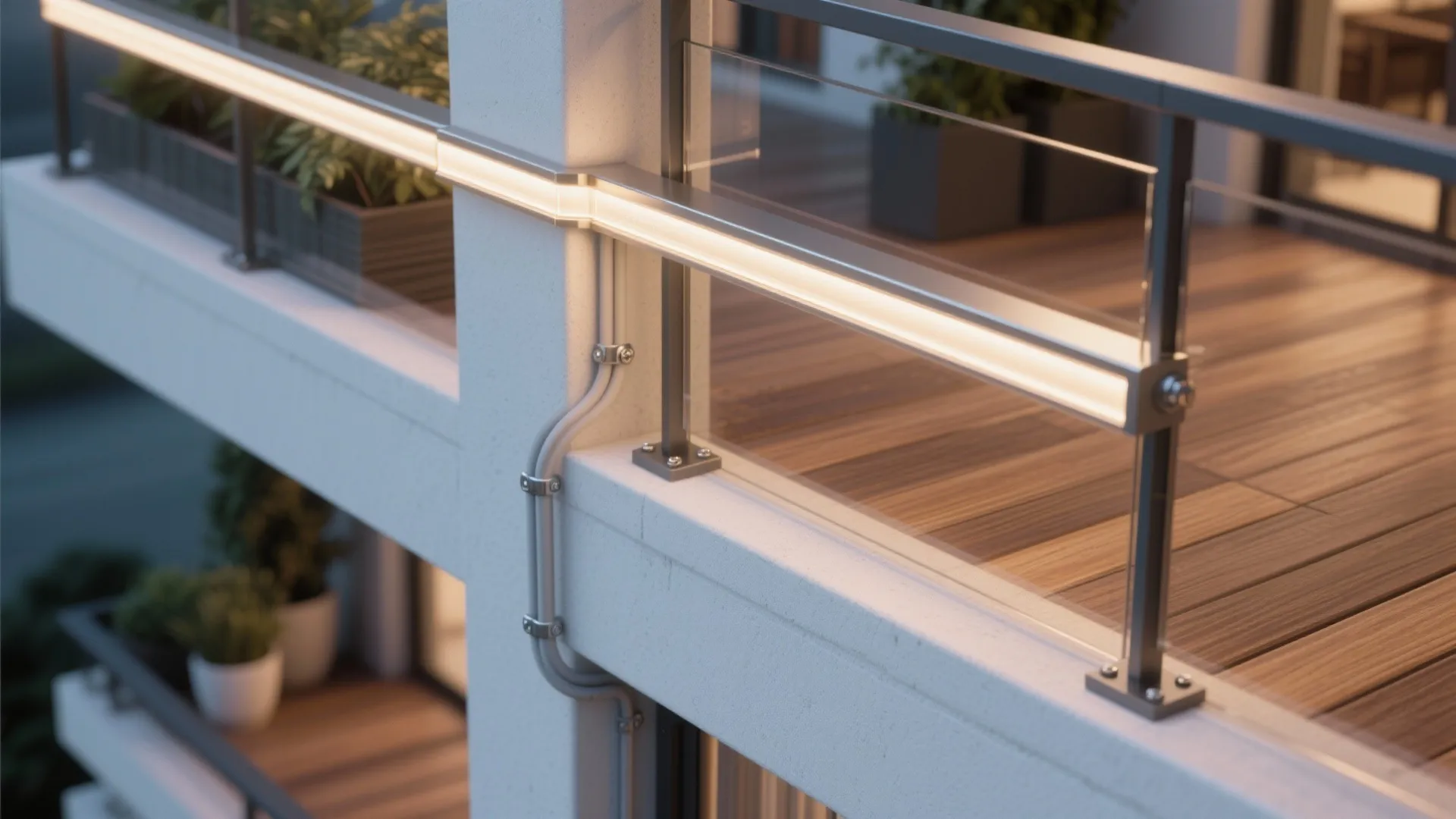 Under-Railing LED Strip Glow