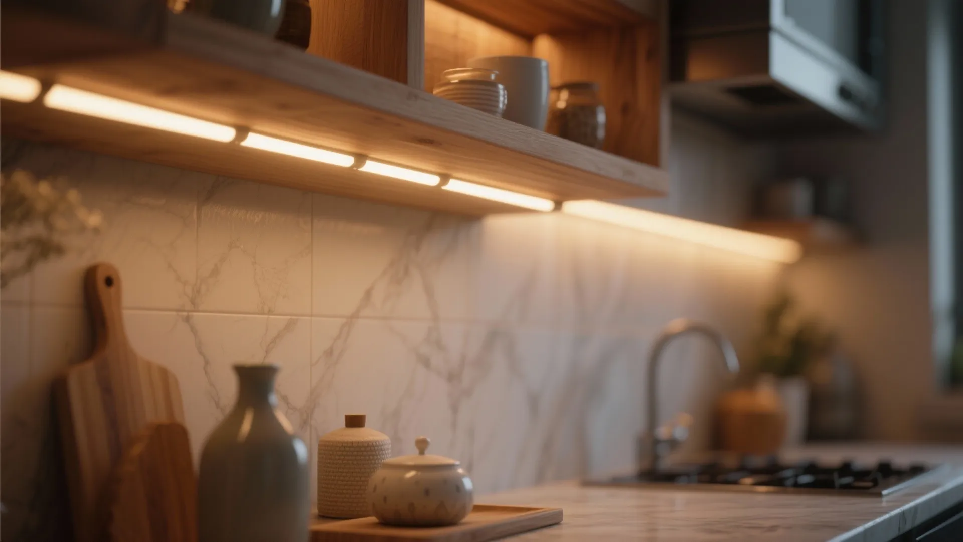 7. Under-Shelf Lighting