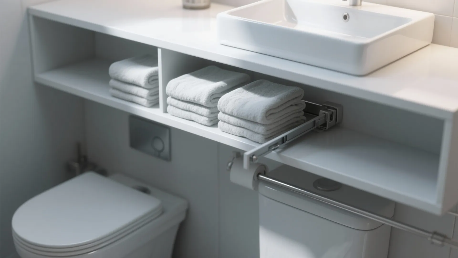 4. Under-shelf pull-out towel rail
