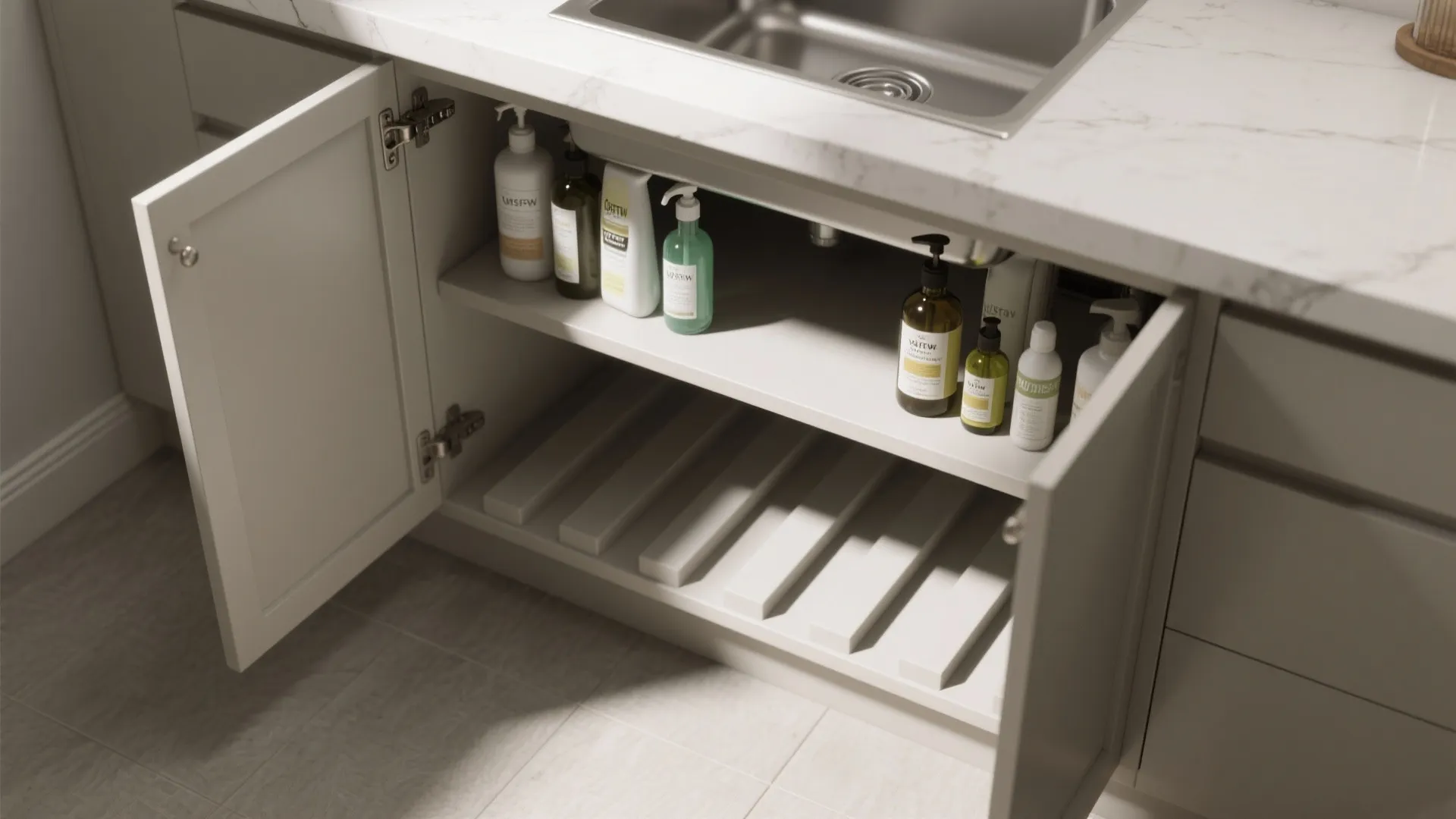 2. Rethink under-sink storage for airflow