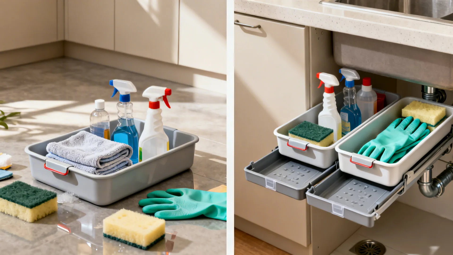 4) Under-Sink Cleaning Caddy That Slides Out