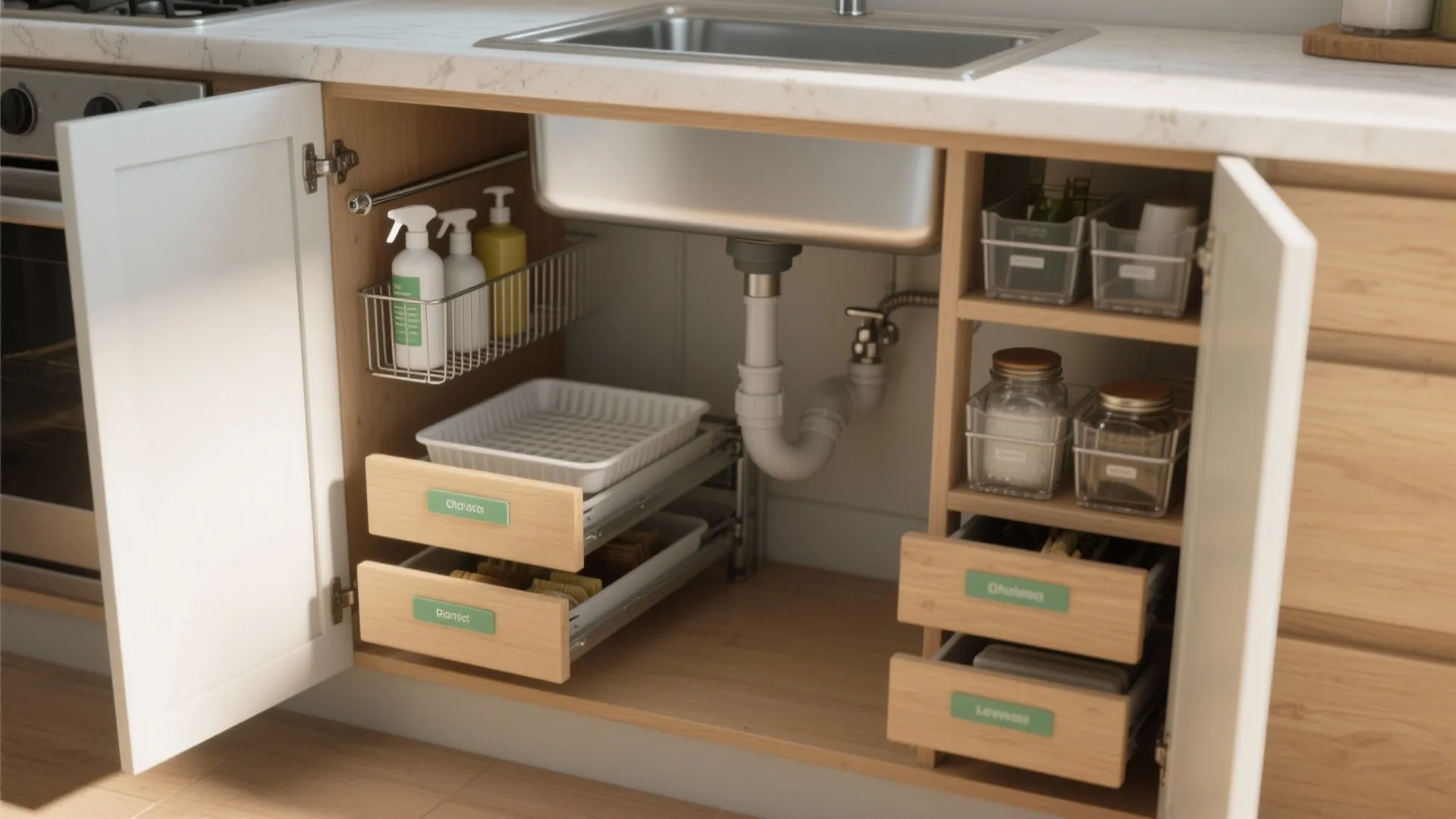 5 Kitchen Sink Organization Ideas: Practical under-sink solutions I’ve used in real small-kitchen makeovers