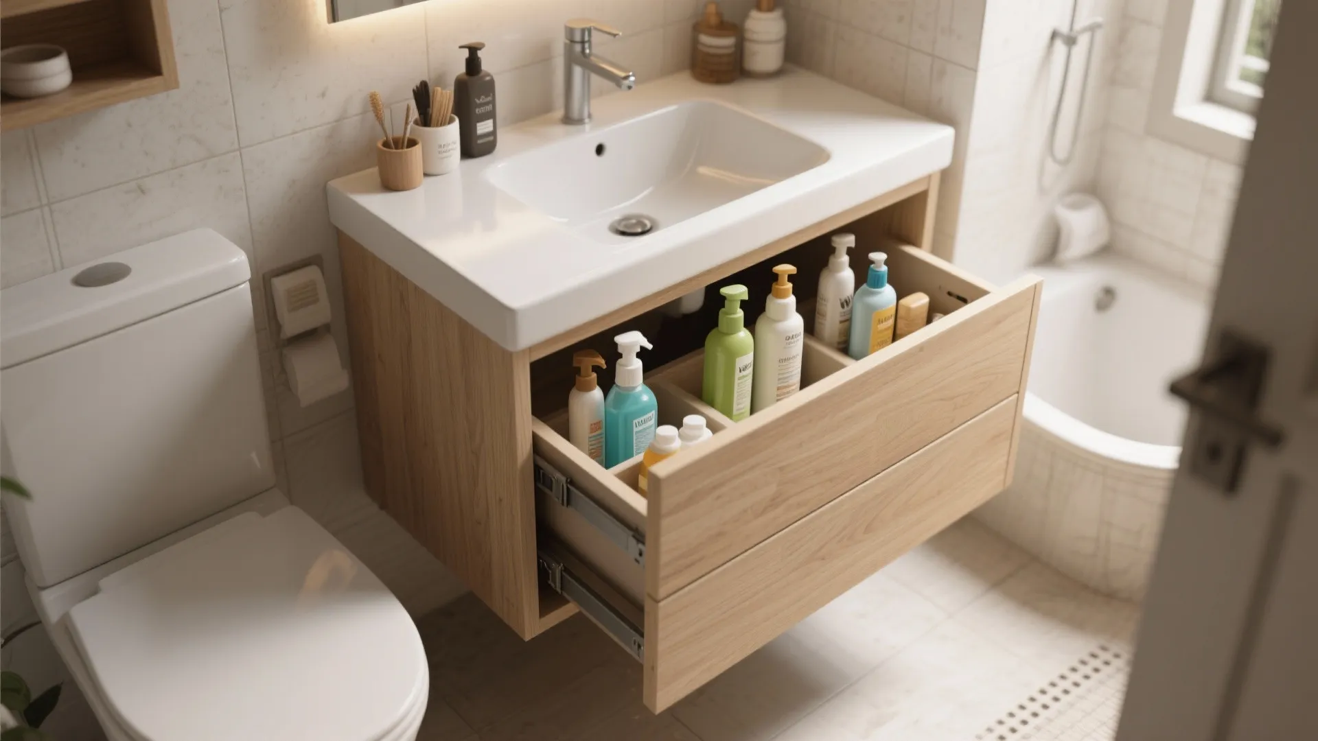 Under-sink cabinets with pull-outs
