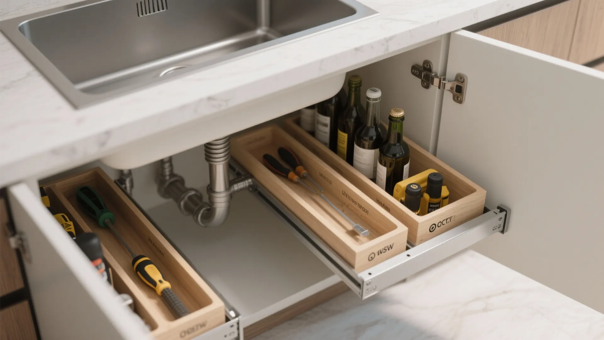 Custom under-sink pull-out organizers