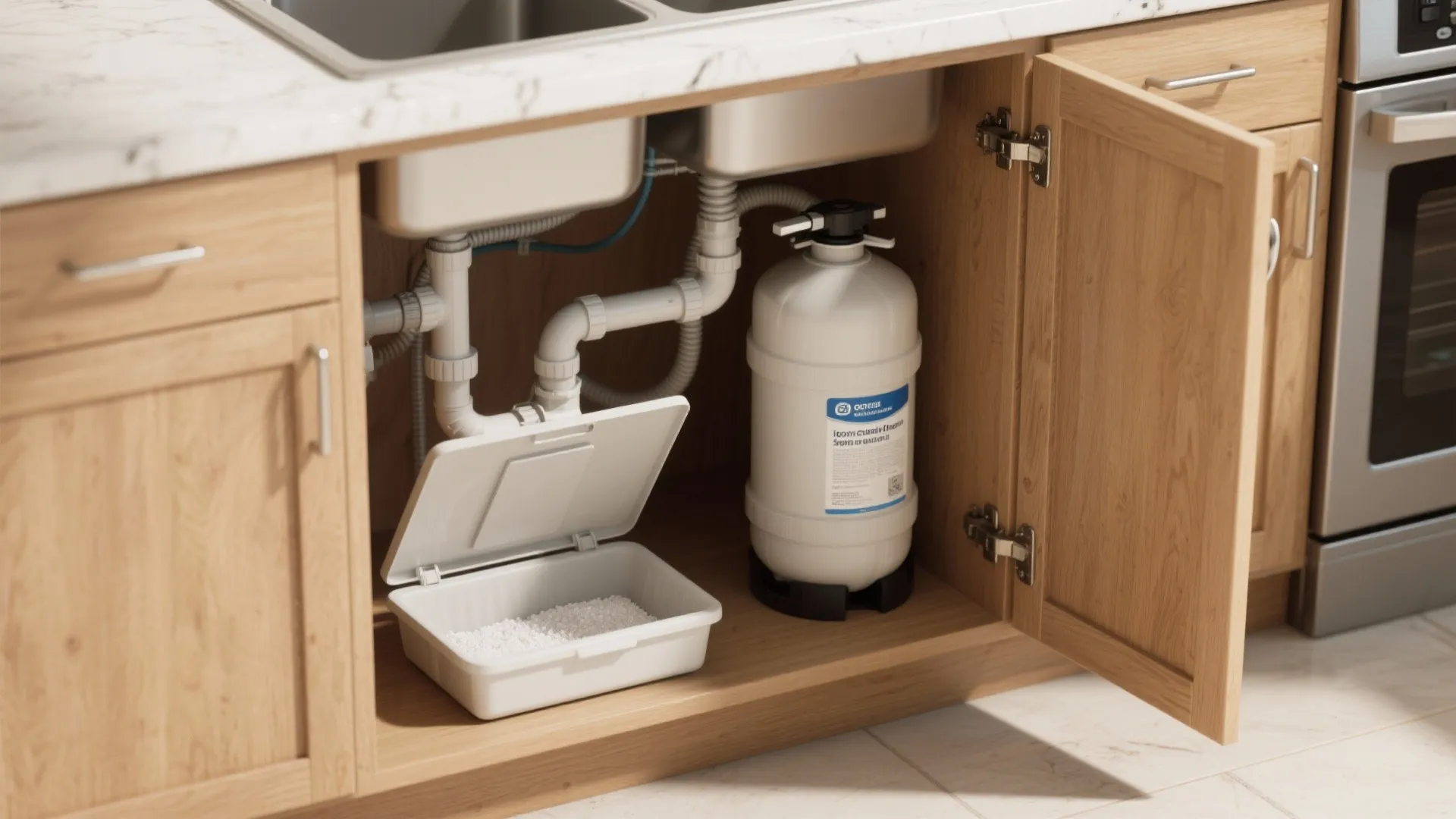 1. Under-sink compact ion-exchange softeners