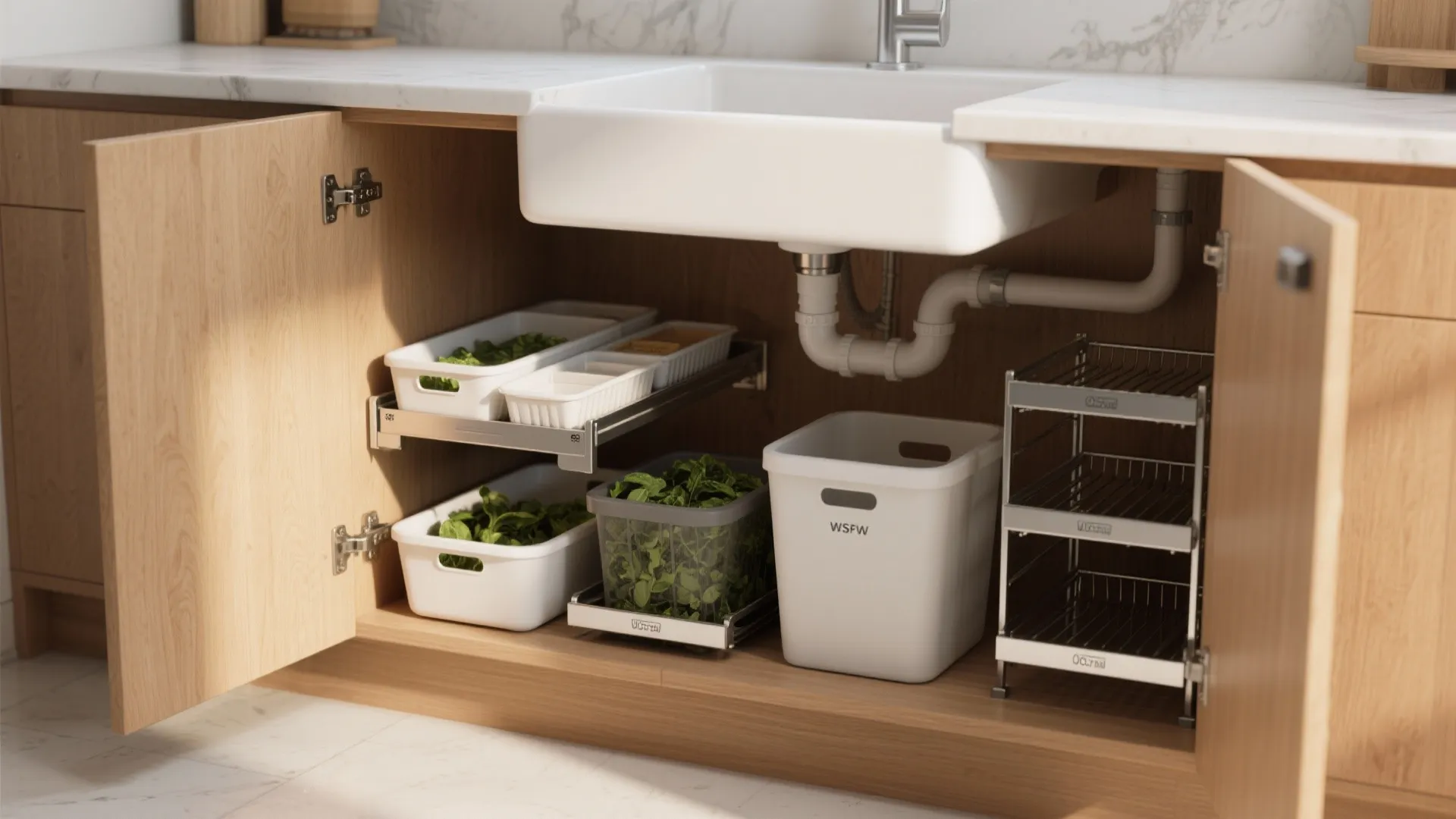4. Optimize storage under the sink