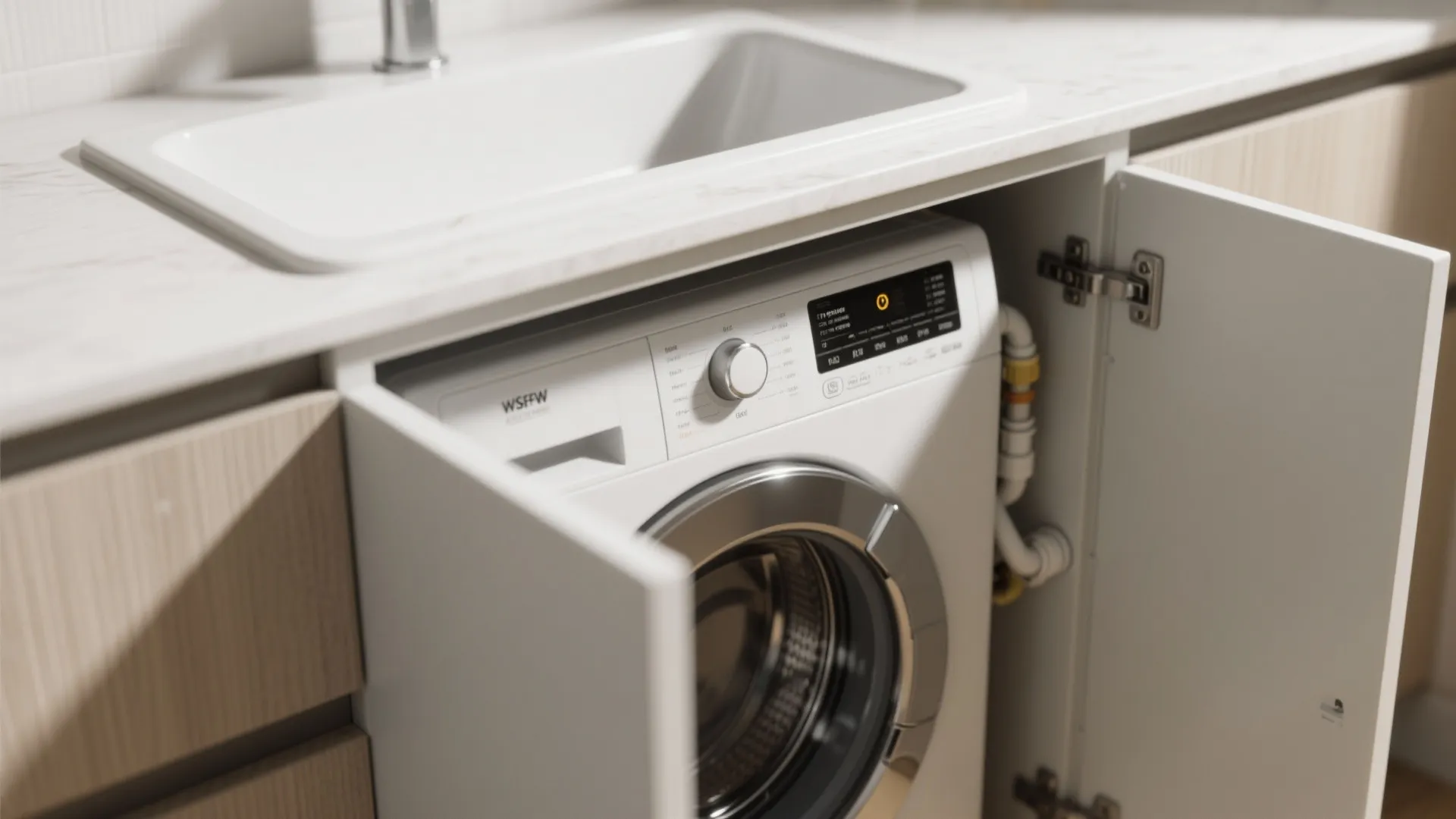 2. Under-sink or drawer-style machines for ultra-tight baths