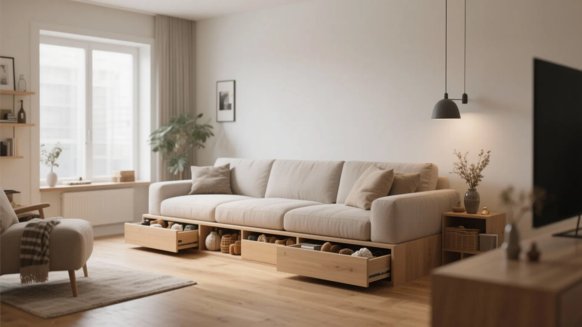 4. Under-Sofa Drawers