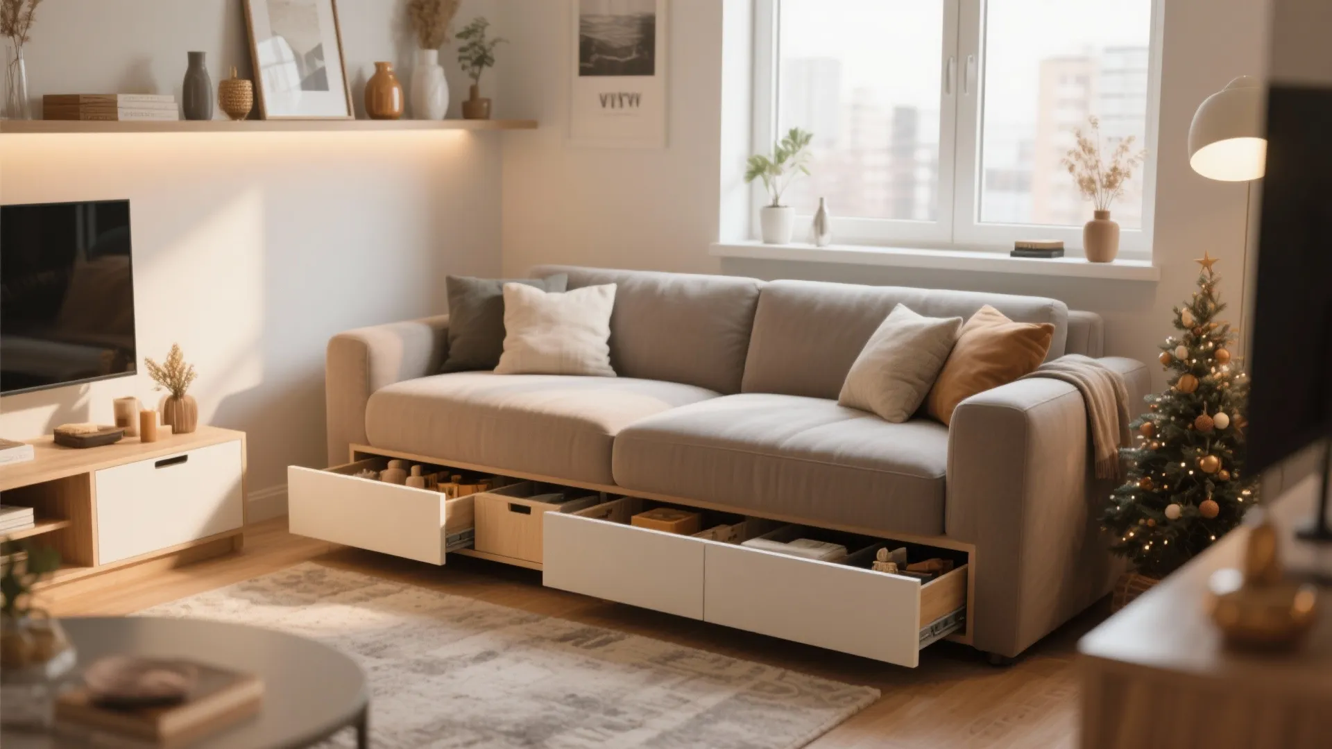 4. Under-Sofa Drawers