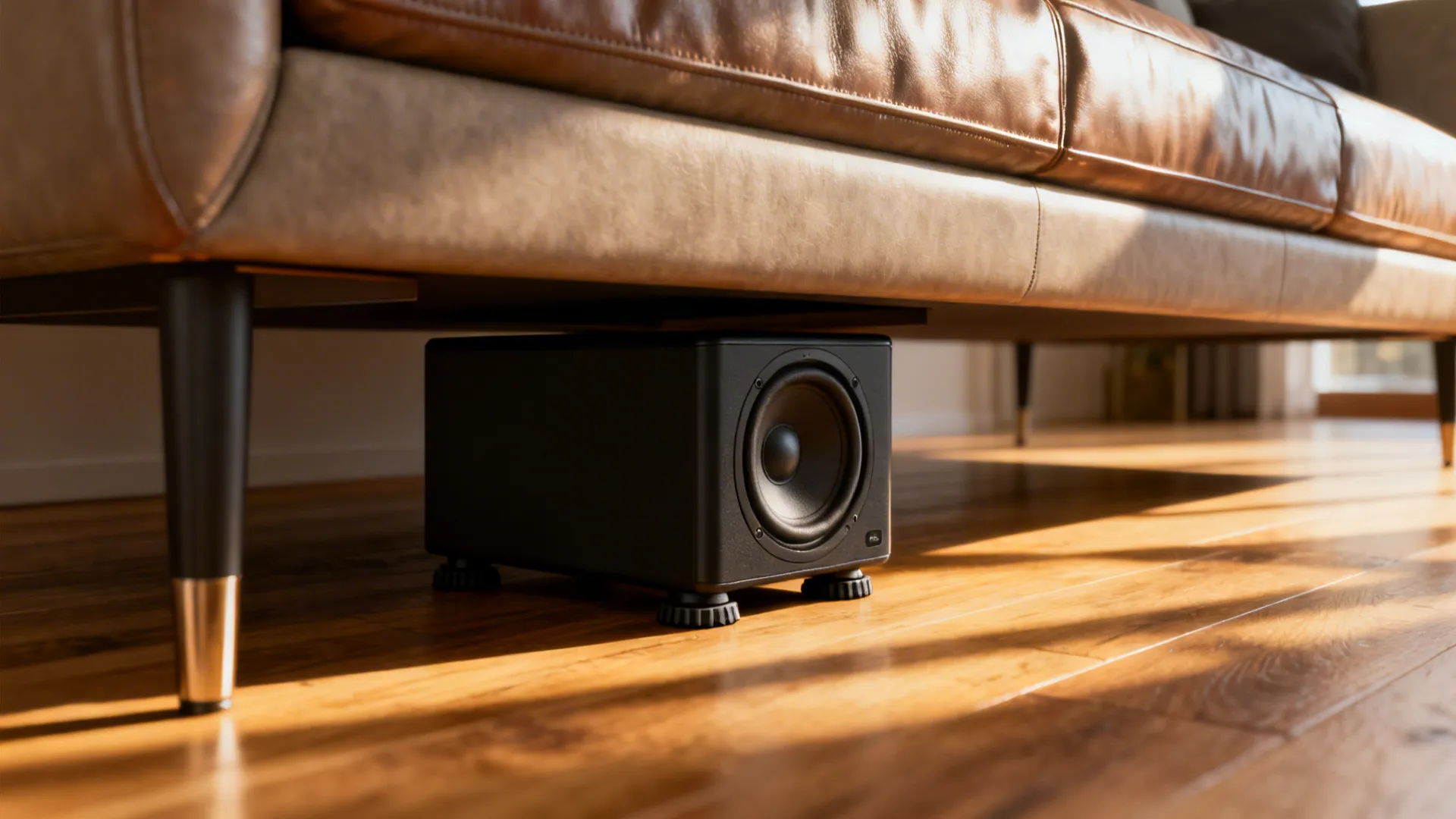 2. Under-sofa Placement with Isolation Feet