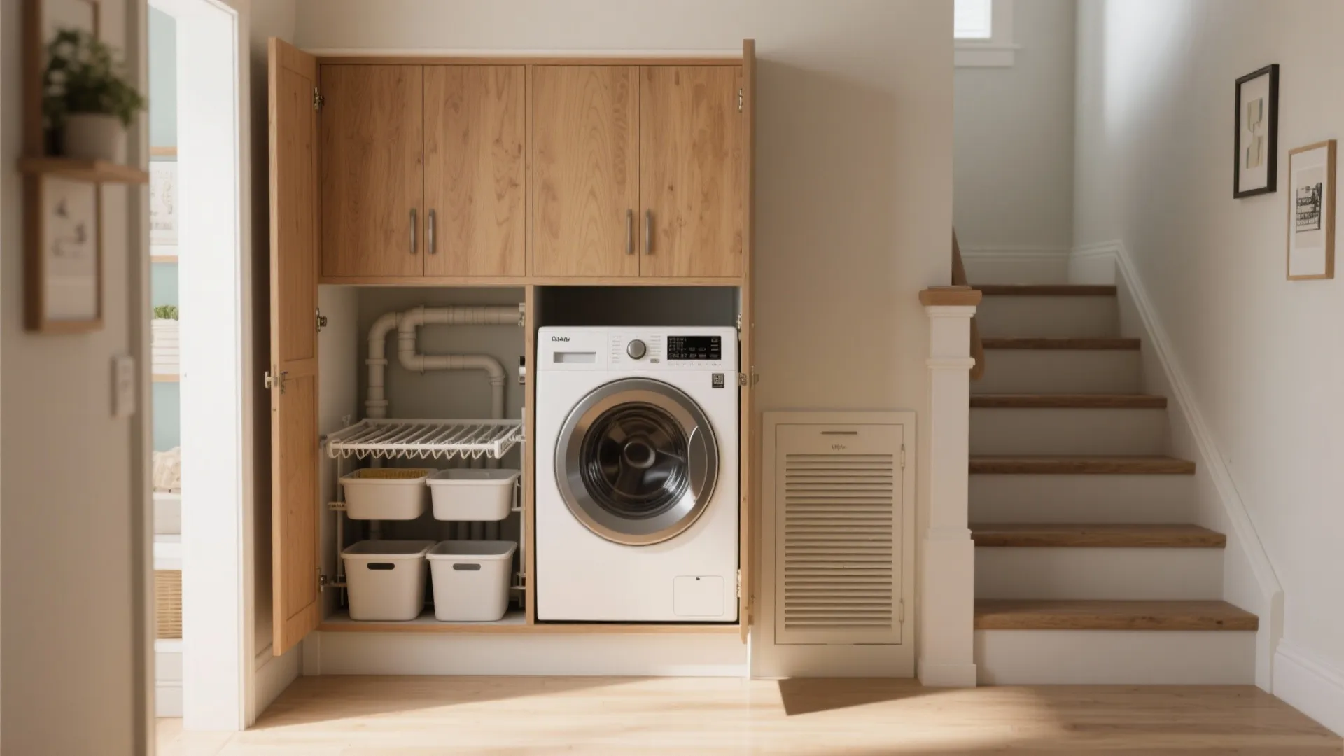 2. Under-stair laundry cupboard