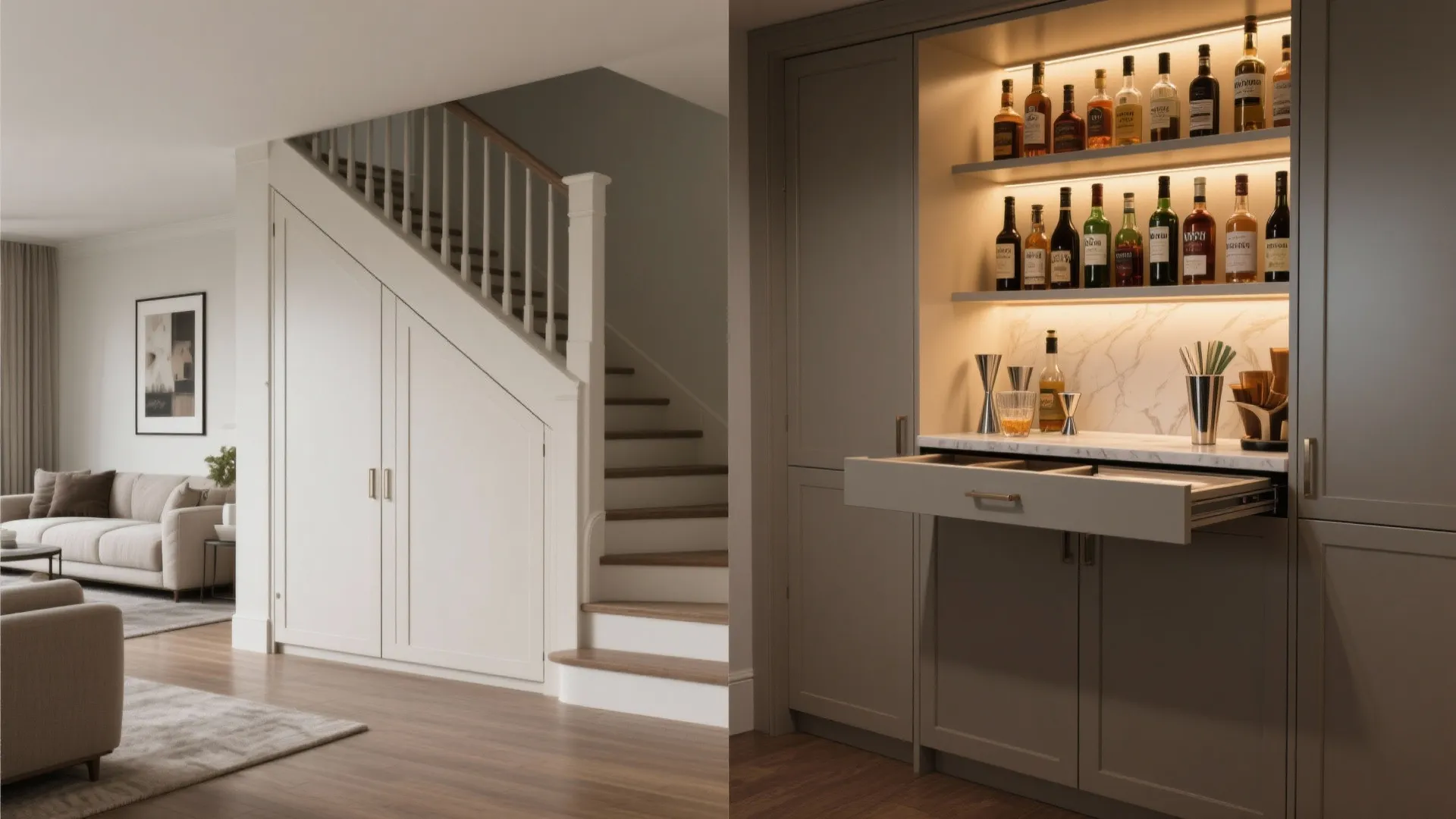 5. Built-in under-stair or closet bar
