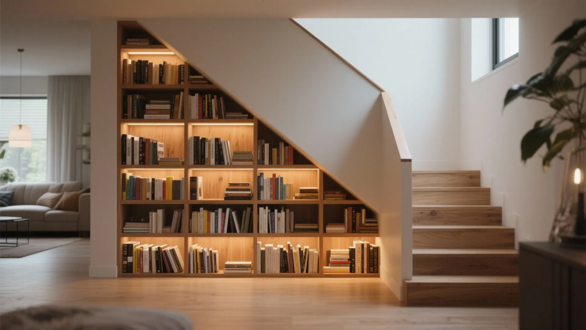 8. Under-Stair Bookshelves