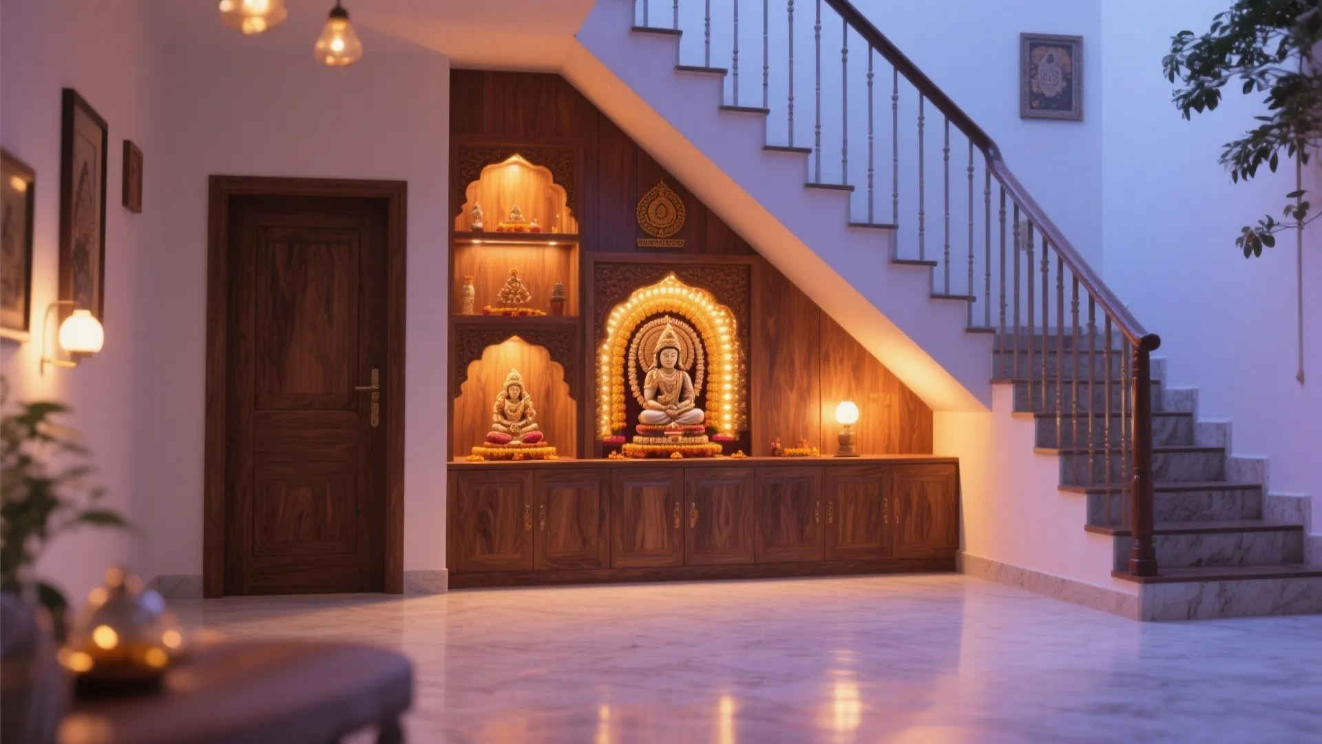 Under-Stair Pooja Space