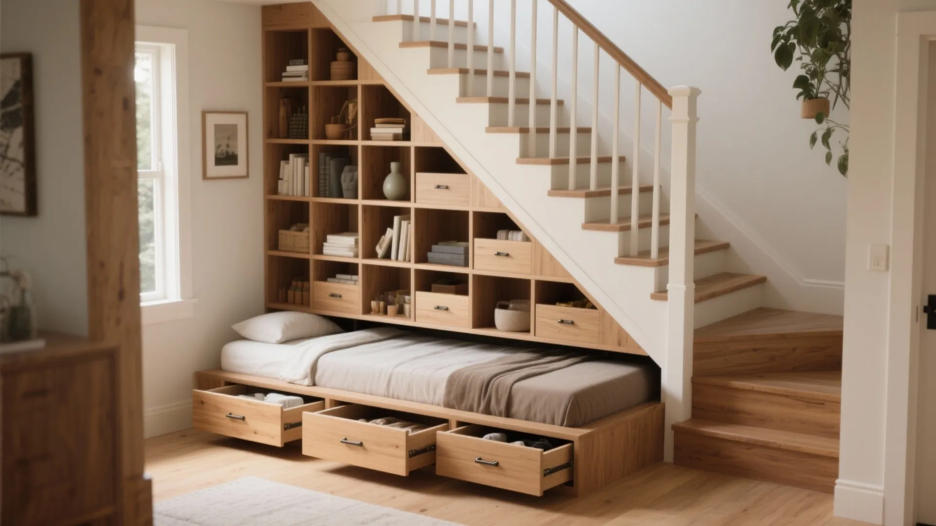 3. Under-Stair and Beneath-Bed Shelves