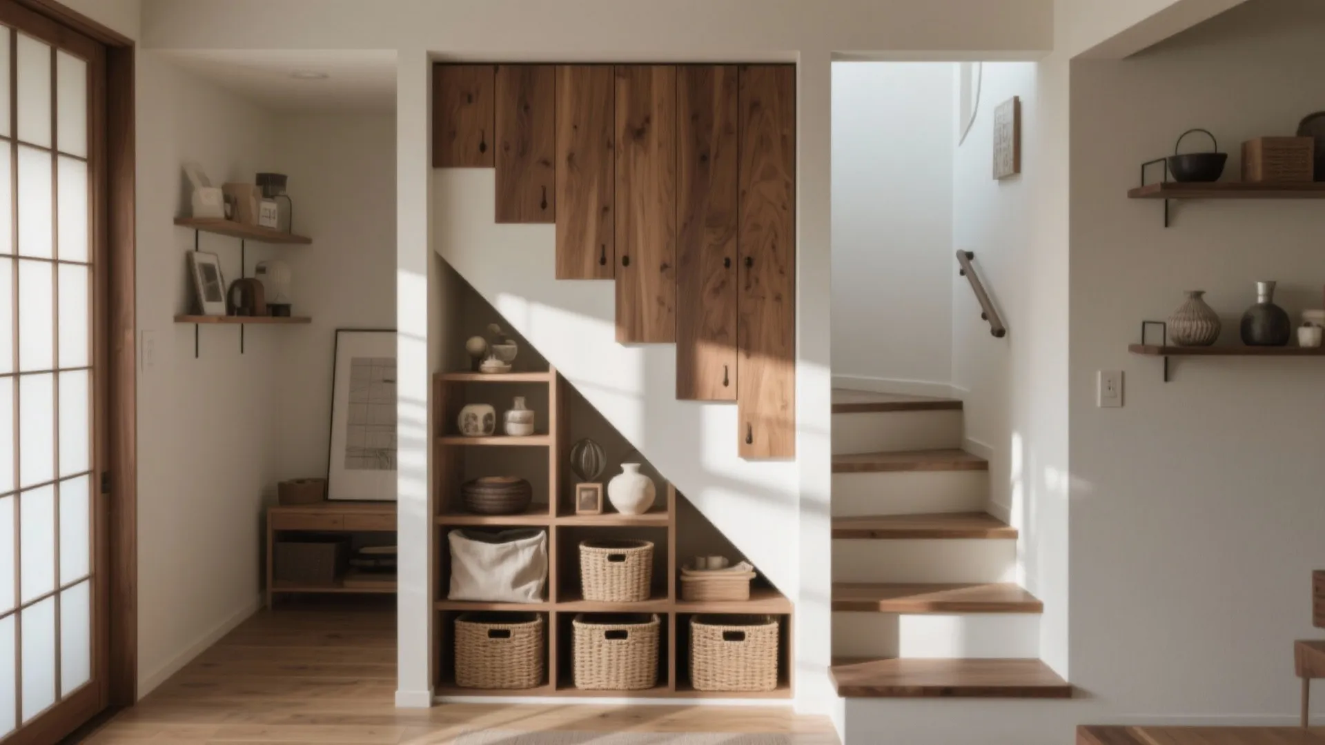 Tips 3: 階段下を「見せる収納」に（収納技巧）