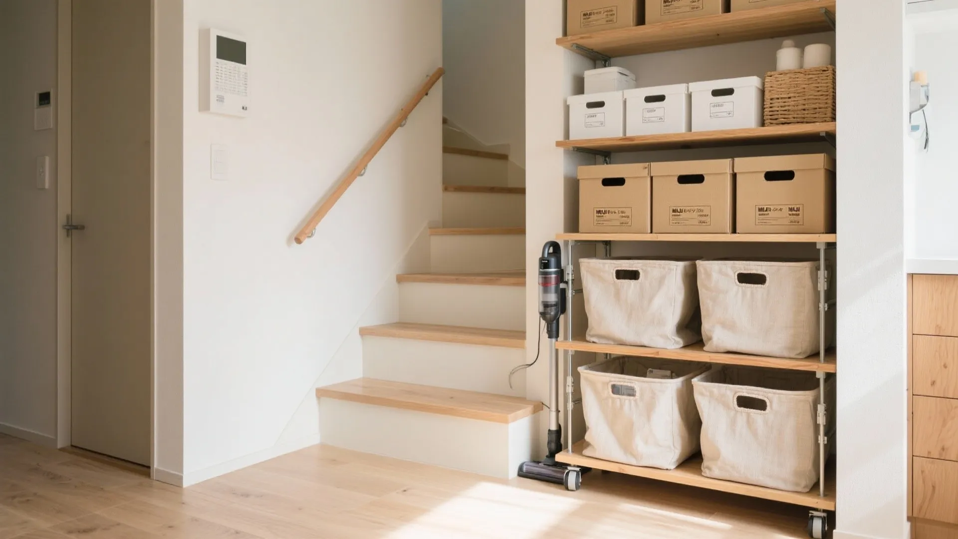 Tips 5: 階段下を“家事ベース”に再構成（收納技巧・東京小户型）